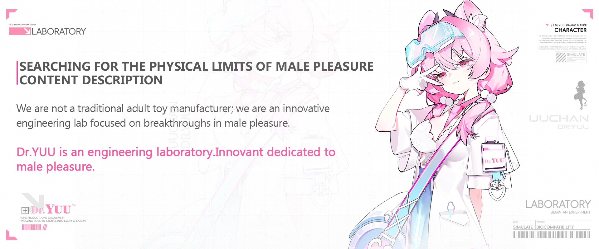 Official website logo of Dr.YUU, featuring premium realistic sex torsos and automatic masturbators.