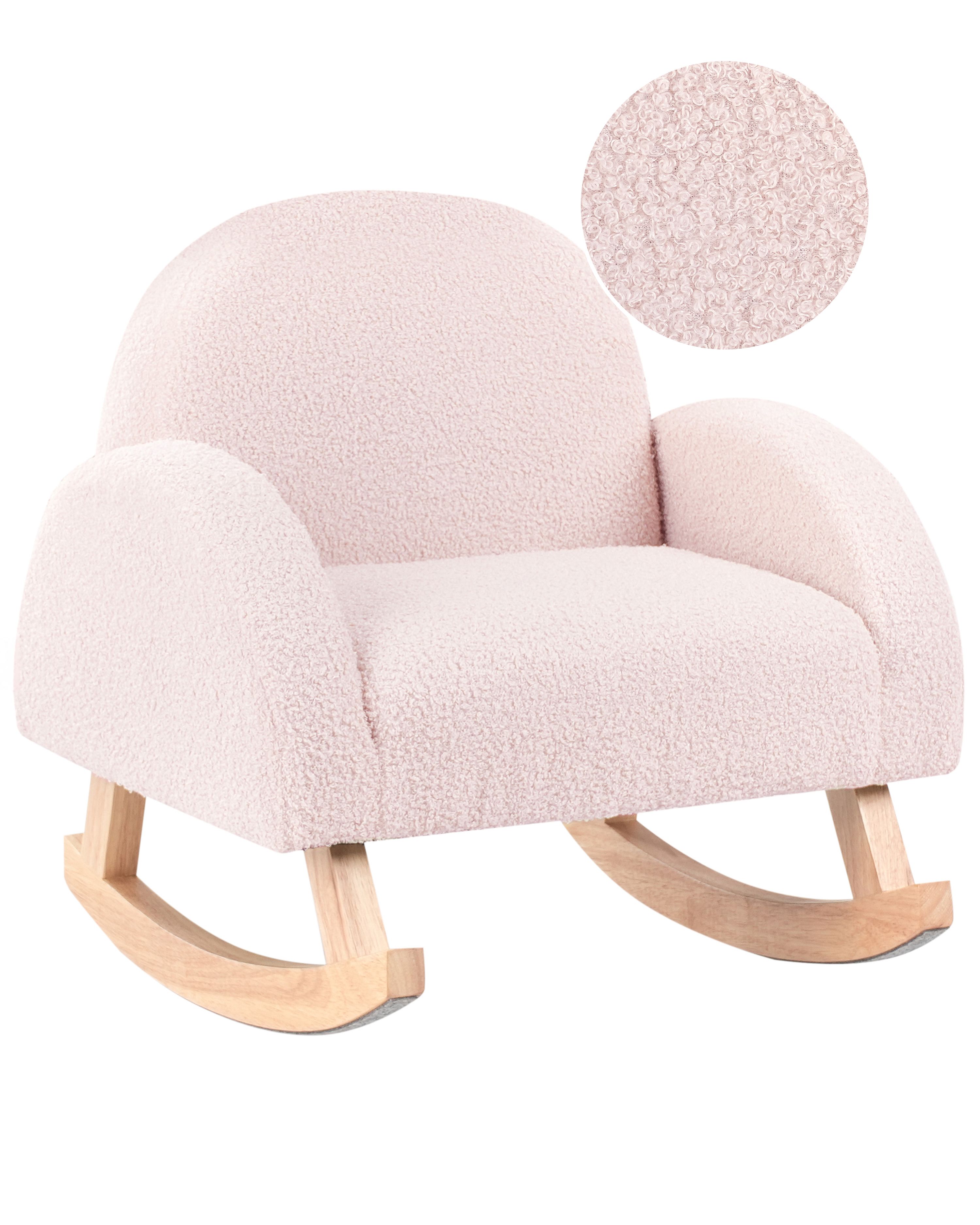 Kids Rocking Chair HUG Boucle Pastel Pink