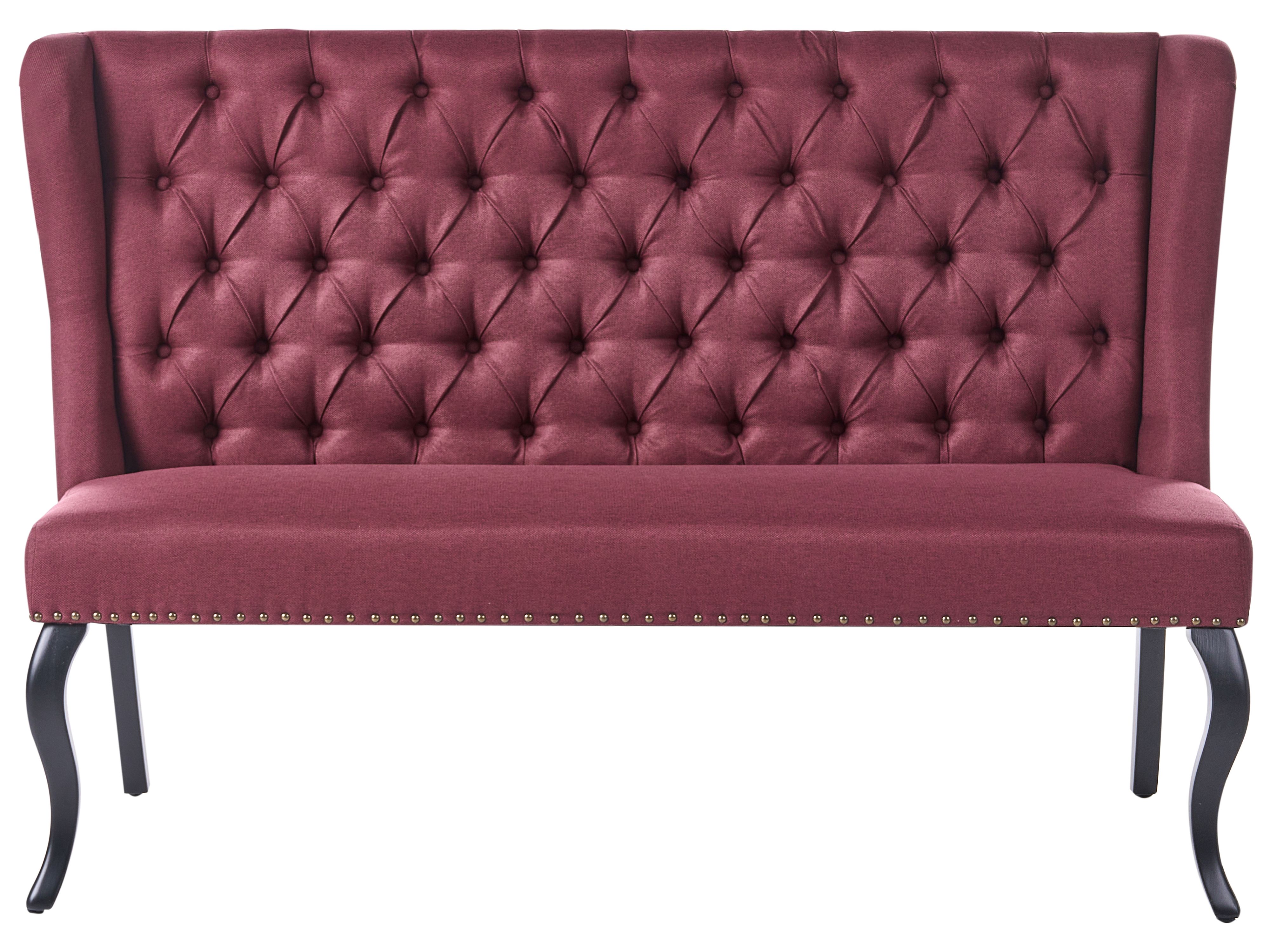 Dining Bench 2 Seater TORSBY Fabric Dark Red