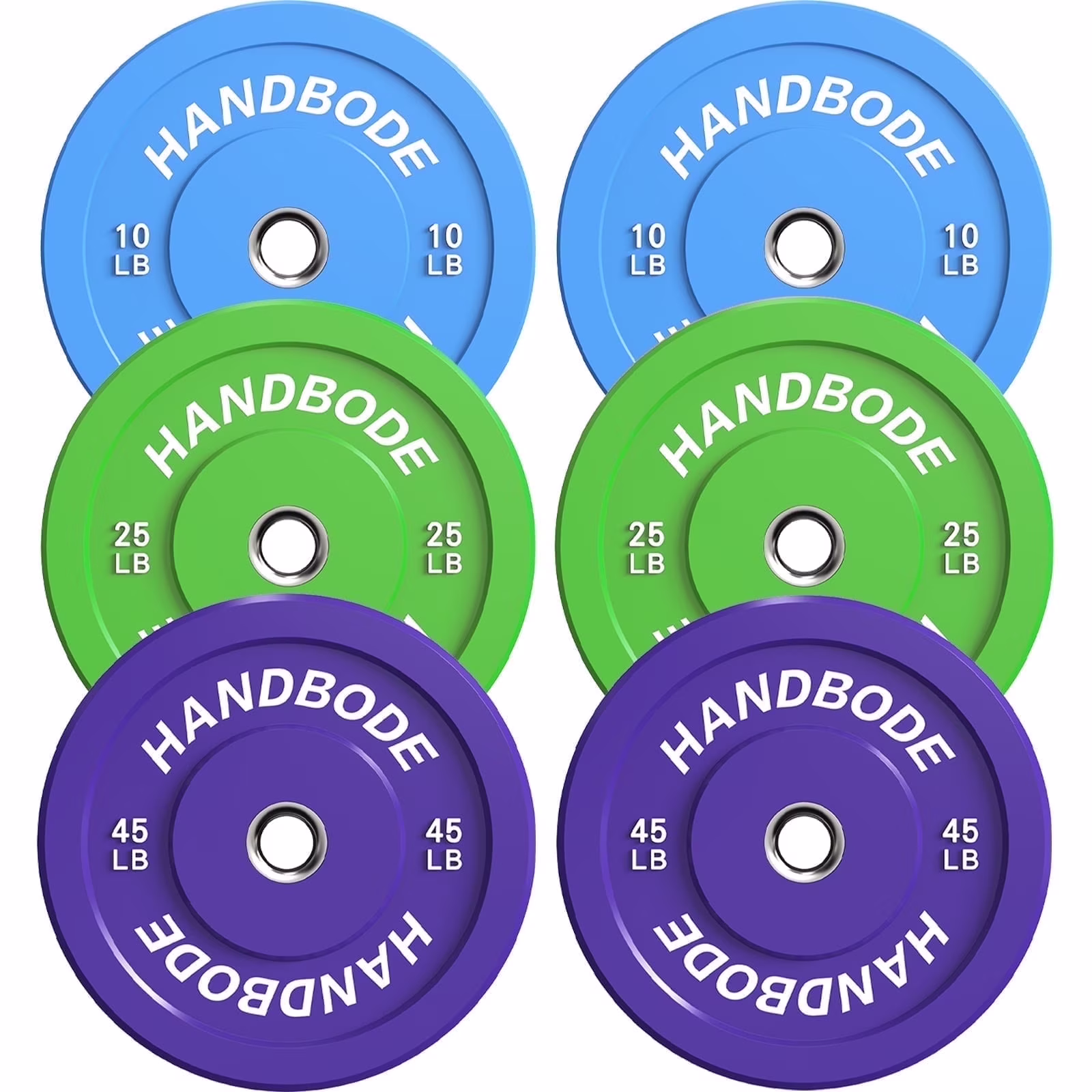 HANDBODE Bumper Plates Olympic Weight Plates, Colored Rubber plate for Weight Lifting and Strength Training 140LB - Image 7