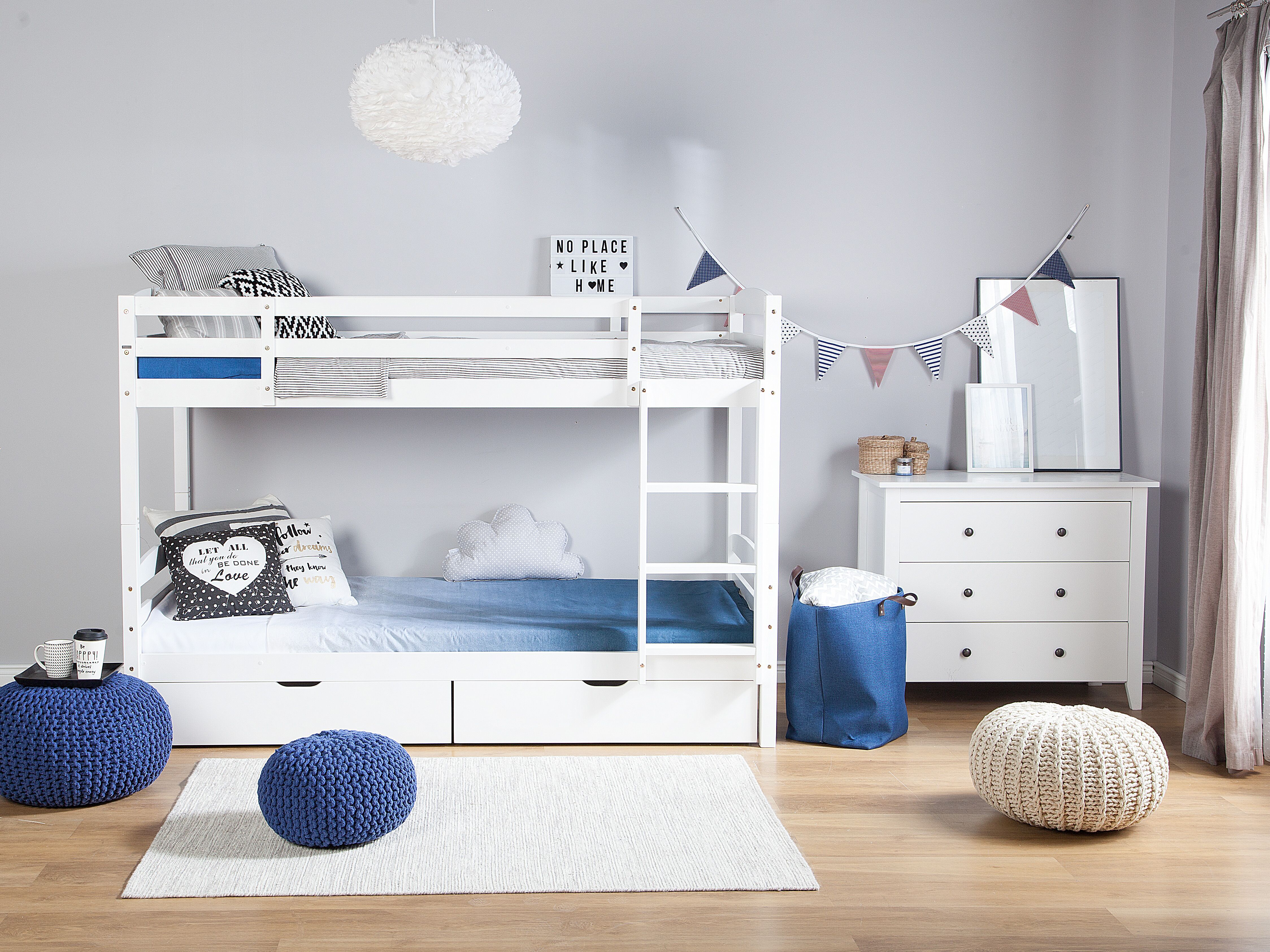 Bunk Bed with Drawers Pine Wood REGAT 90 x 200 cm (EU Single) White