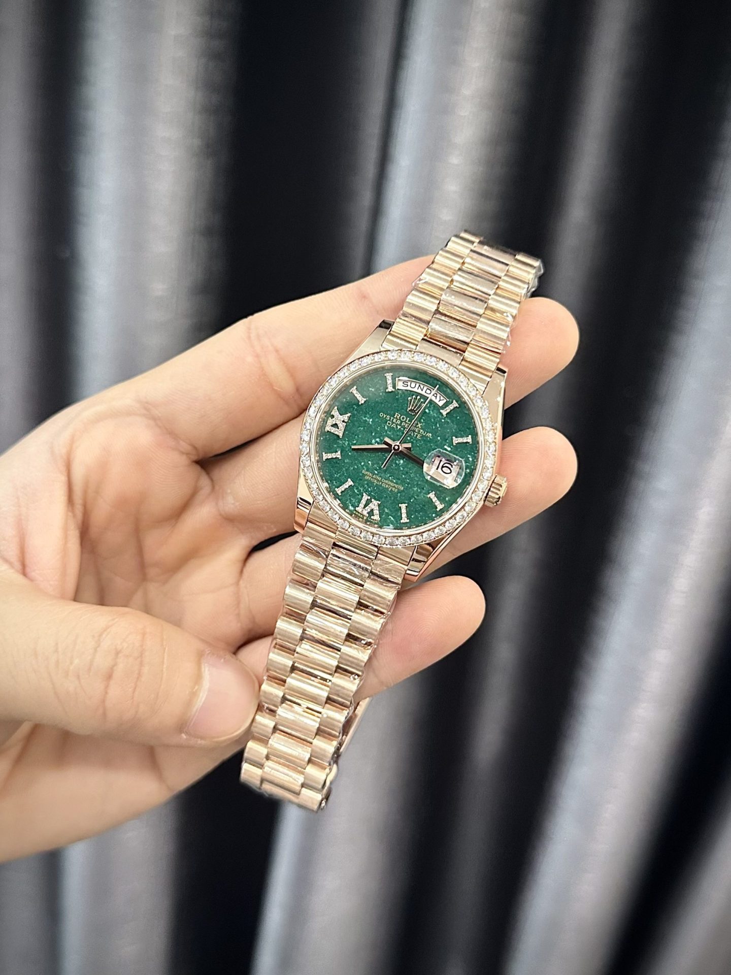 Rolex Best Replica Watch Day-Date 128235 Gold Wrapped And Moissanite Diamond Custom 36mm - Top club