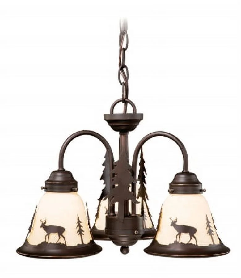 Vaxcel Bryce 3L LED Bronze Rustic Deer Mini Chandelier or Fan Light Kit