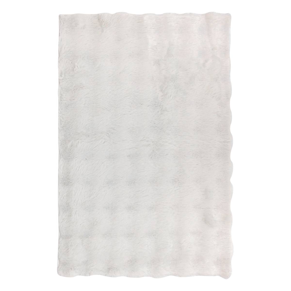3D Faux Fur Rug "Zephy" White, 90x60 cm