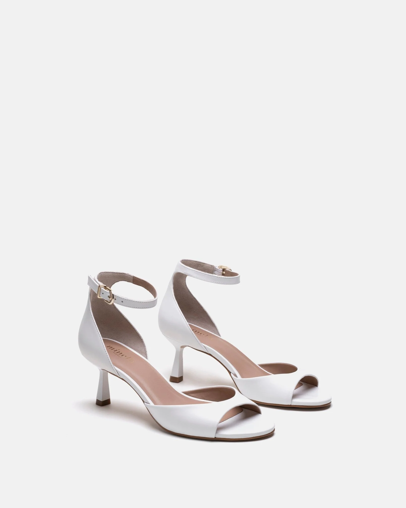 SANDALES KORSIA - En cuir à talons blanc