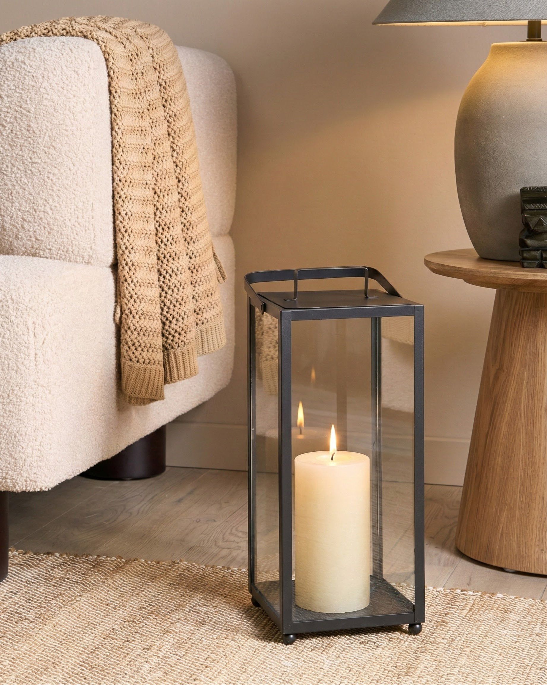 Lantern LEPAR Metal 53 cm Black