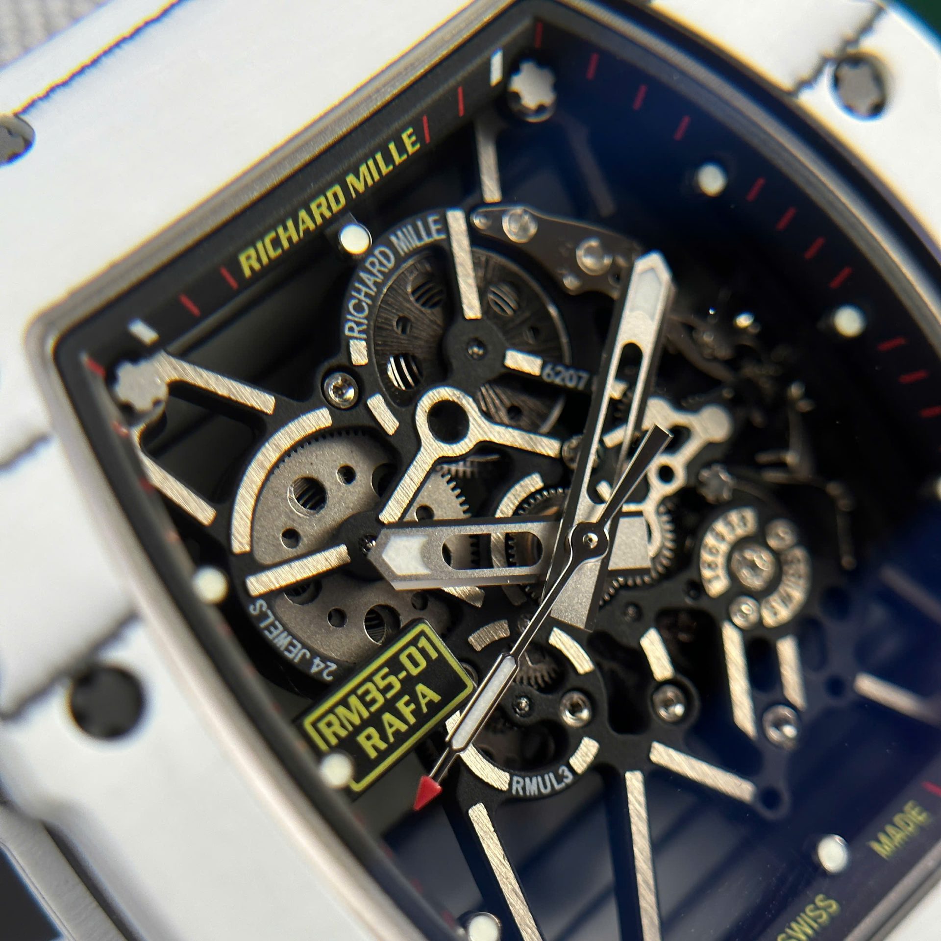 Richard Mille RM35-01 Rafael Nadal Red Rubber Strap Replica 1:1 Watch BBR Factory 42mm - Top club
