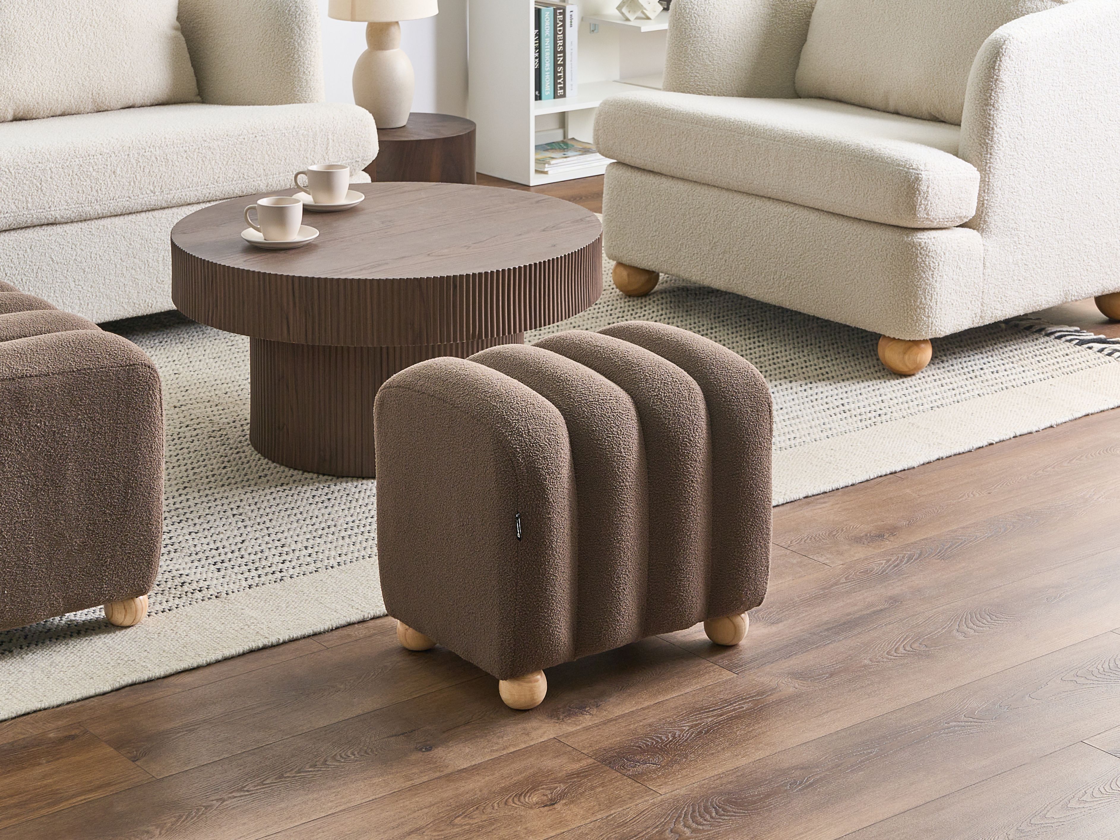 Pouffe IDYLLWILD Boucle Brown