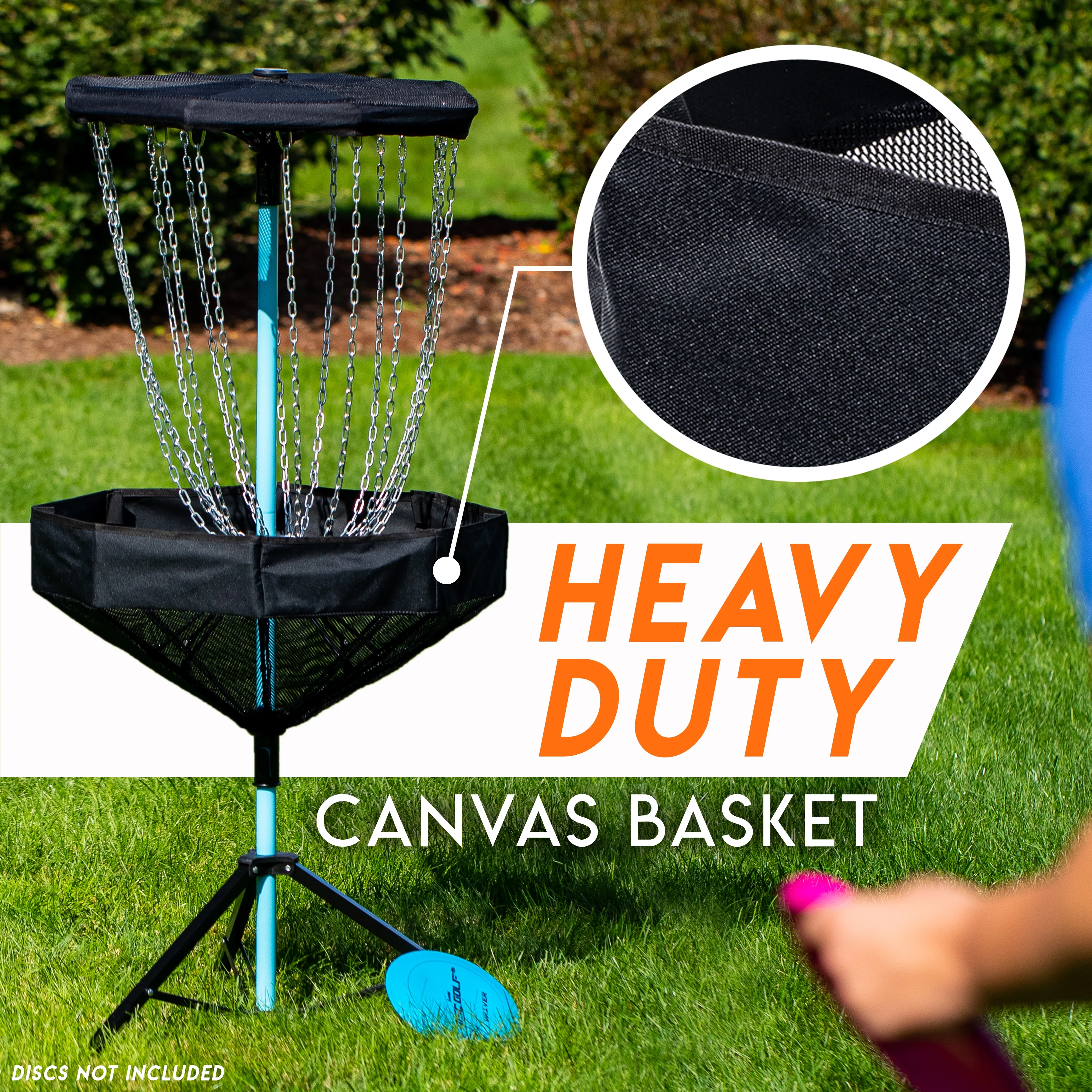 Franklin Sports Disc Golf Basket - PDGA Approved - Elite Portable Disc Golf Target Basket Set with Premium Metal Chains + Canvas Basket - Disc Golf Equipment + Hole Stand - Image 6