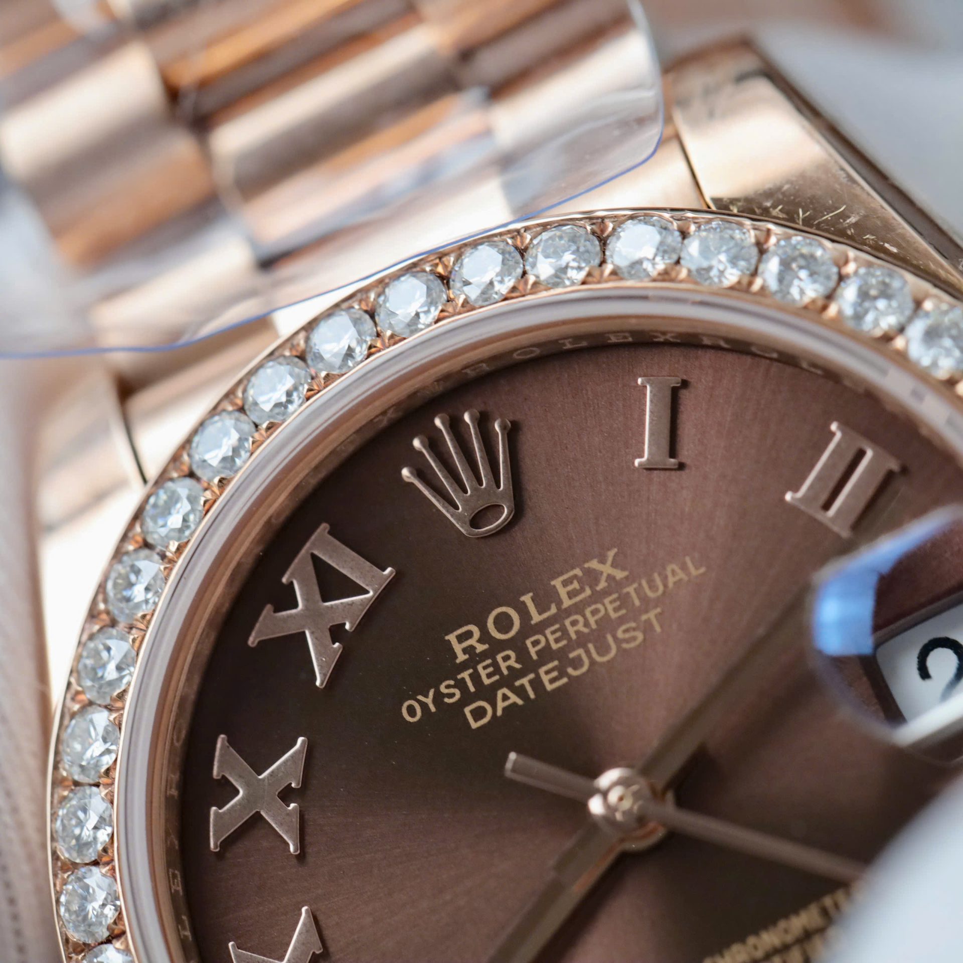 Rolex DateJust Women s Copies Watch Diamonds Moissanite + 18K Gold Wrapped 31mm - Elite Watch Atelier