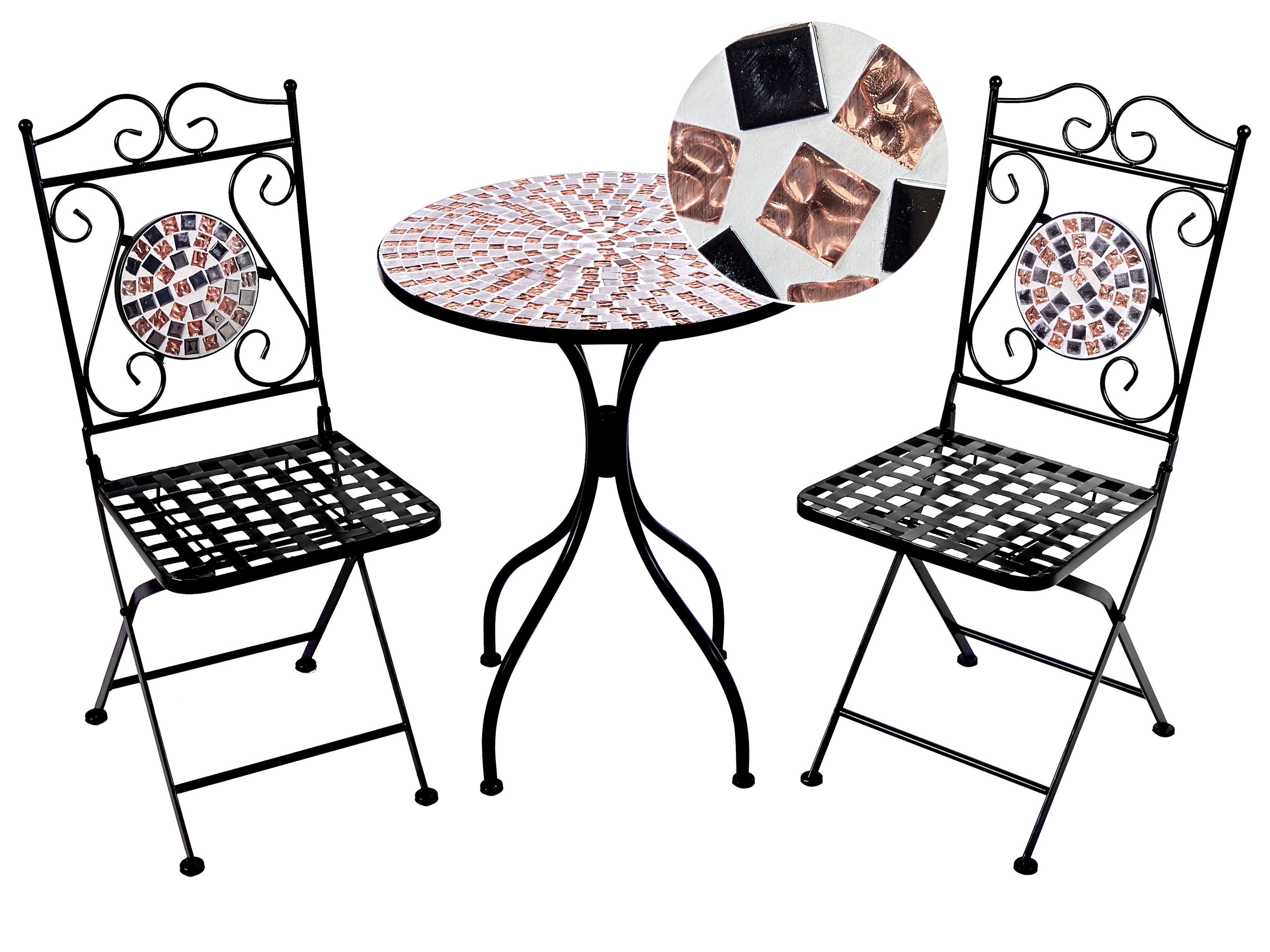 Bistro Set Folding CARPINO Metal Black