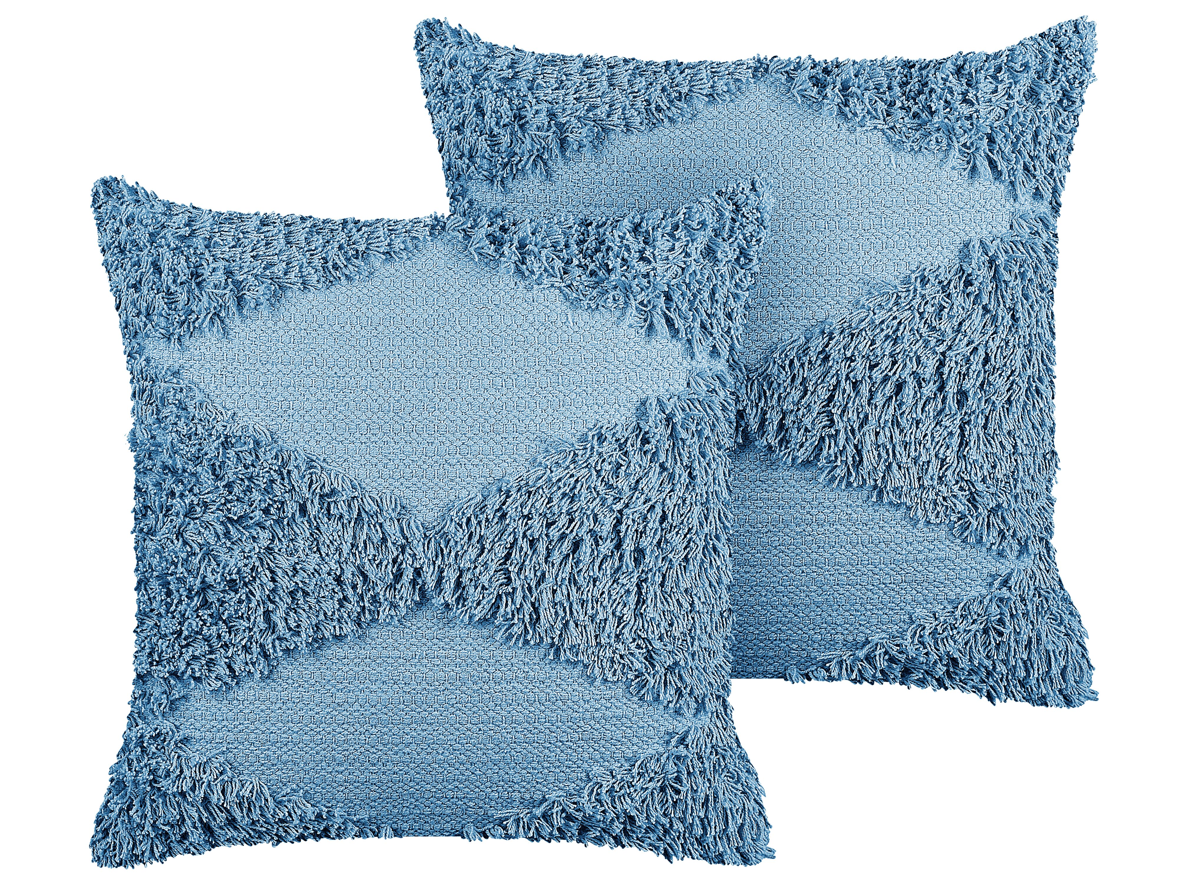 Set of 2 Decorative Cushions RHOEO Cotton 45 x 45 cm Blue