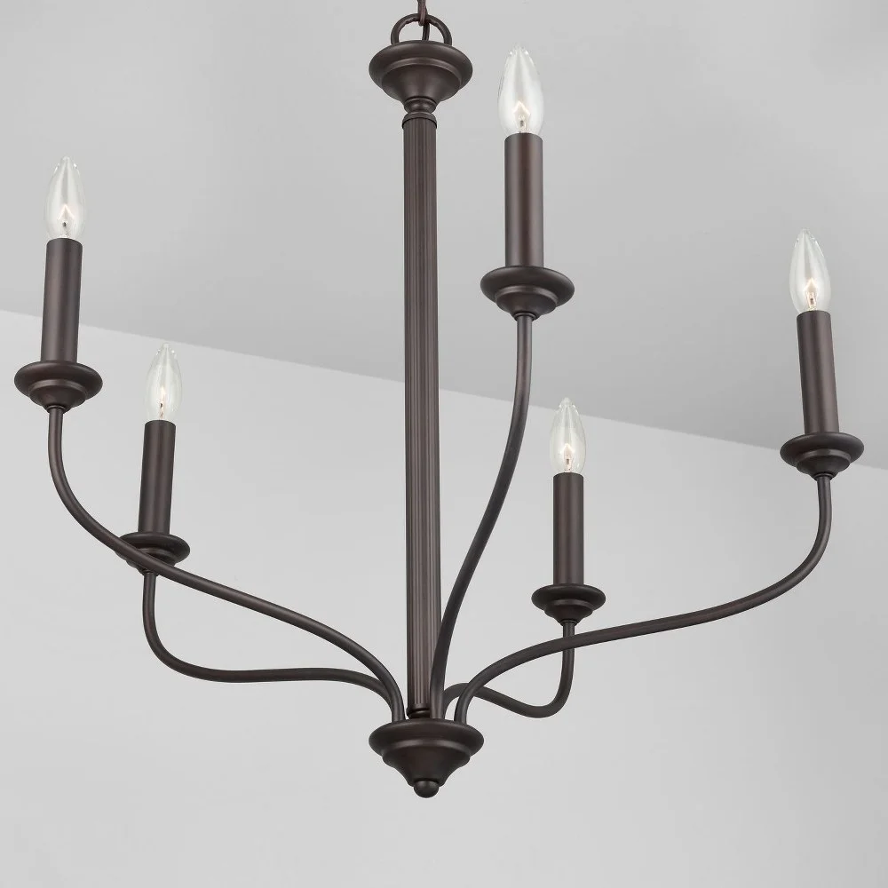 9F375A-Austin Allen-5 Light Chandelier-Matte Black Finish