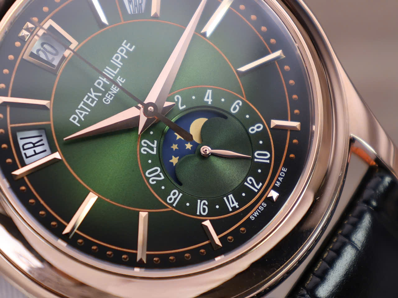 Patek Philippe 5205R Green Dial Replica Watch 18K Gold Wapped Custom 40mm - Top club