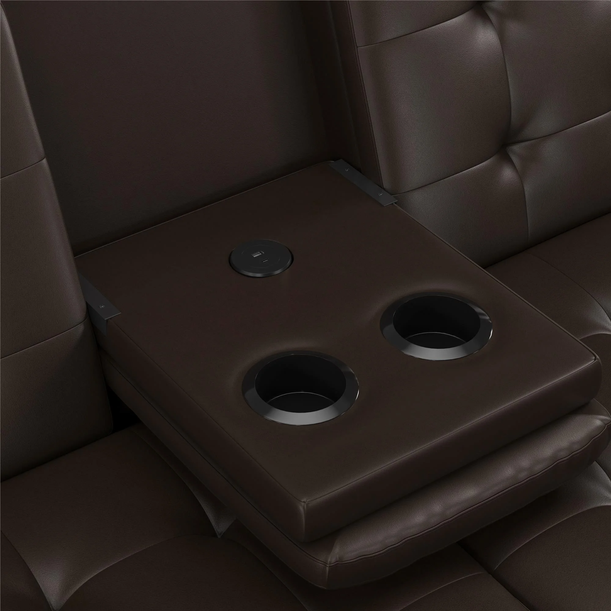 Mainstays Memory Foam 71.5" Futon with Cupholder and USB, Black Faux Leather - Image 72