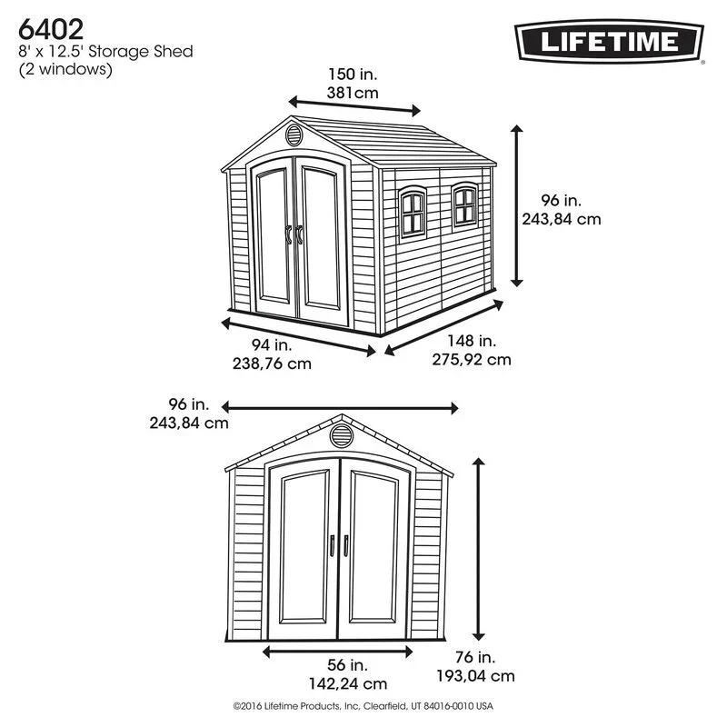 Plastic Storage Shed, 8 ft. W x 12.5 ft. D, Desert Tan And Dark Brown - Image 11 Plastic Storage Shed, 8 ft. W x 12.5 ft. D, Desert Tan And Dark Brown - Image 11