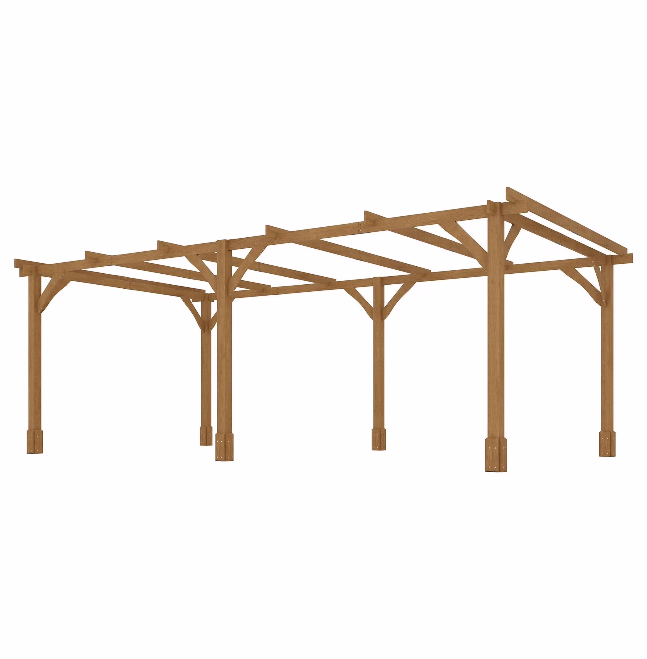 Wood Pergola 20 x 10 ft Dark Brown