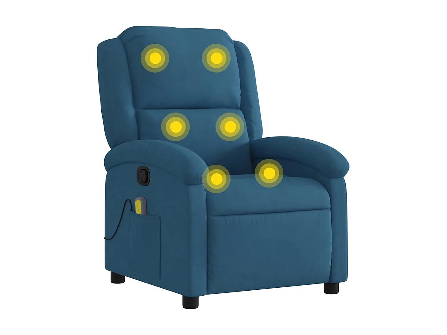 Fauteuil inclinable-Fauteuil salon de massage bleu velours SHL5103