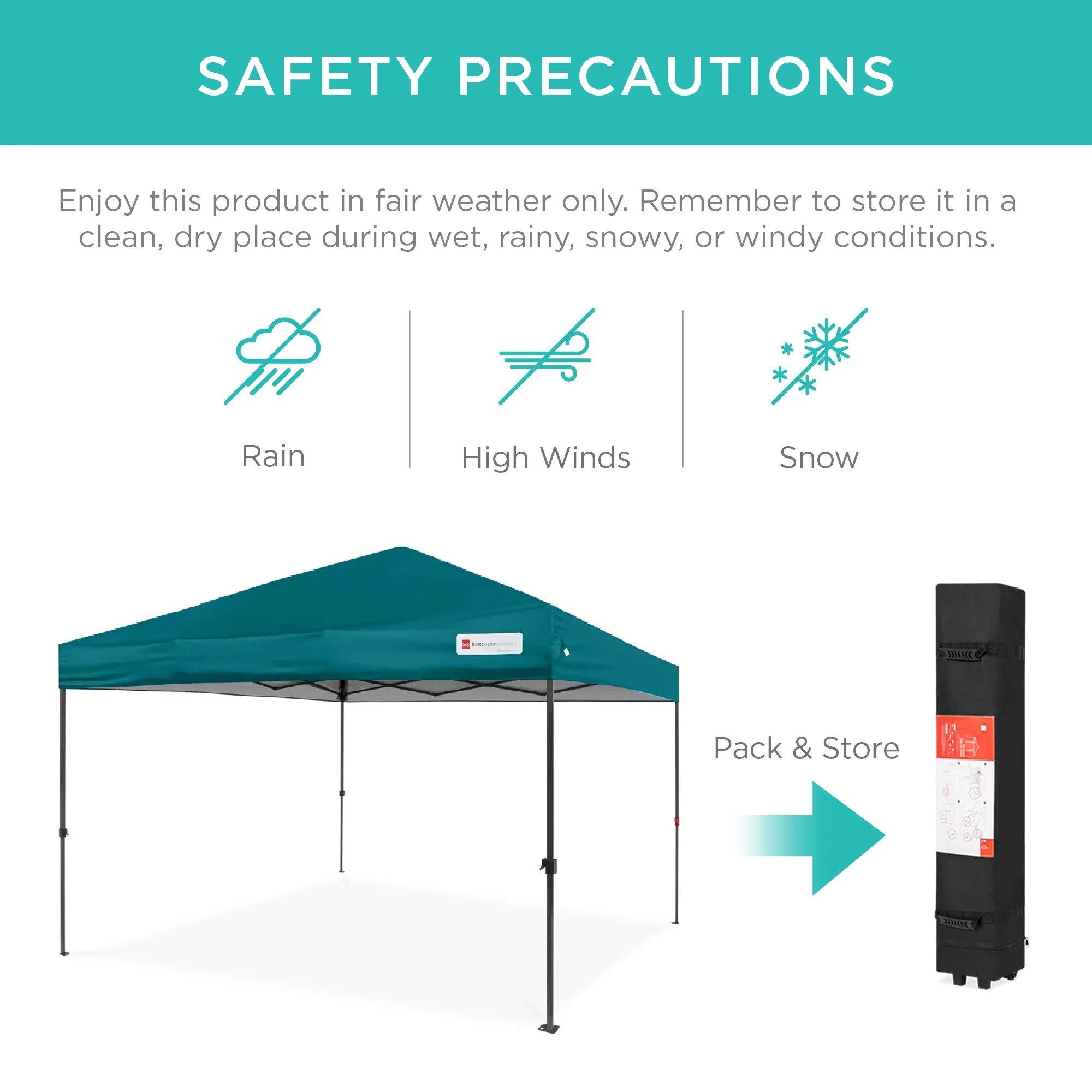 Best Choice Products 10x10ft Easy Setup Pop Up Canopy w/ 1-Button Setup, Wheeled Case, 4 Weight Bags - White - Image 222