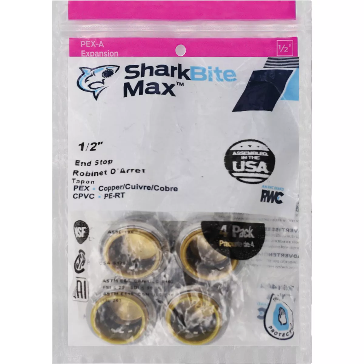 SharkBite 1/2 In. Push-to-Connect Brass End Push Cap (4-Pack)