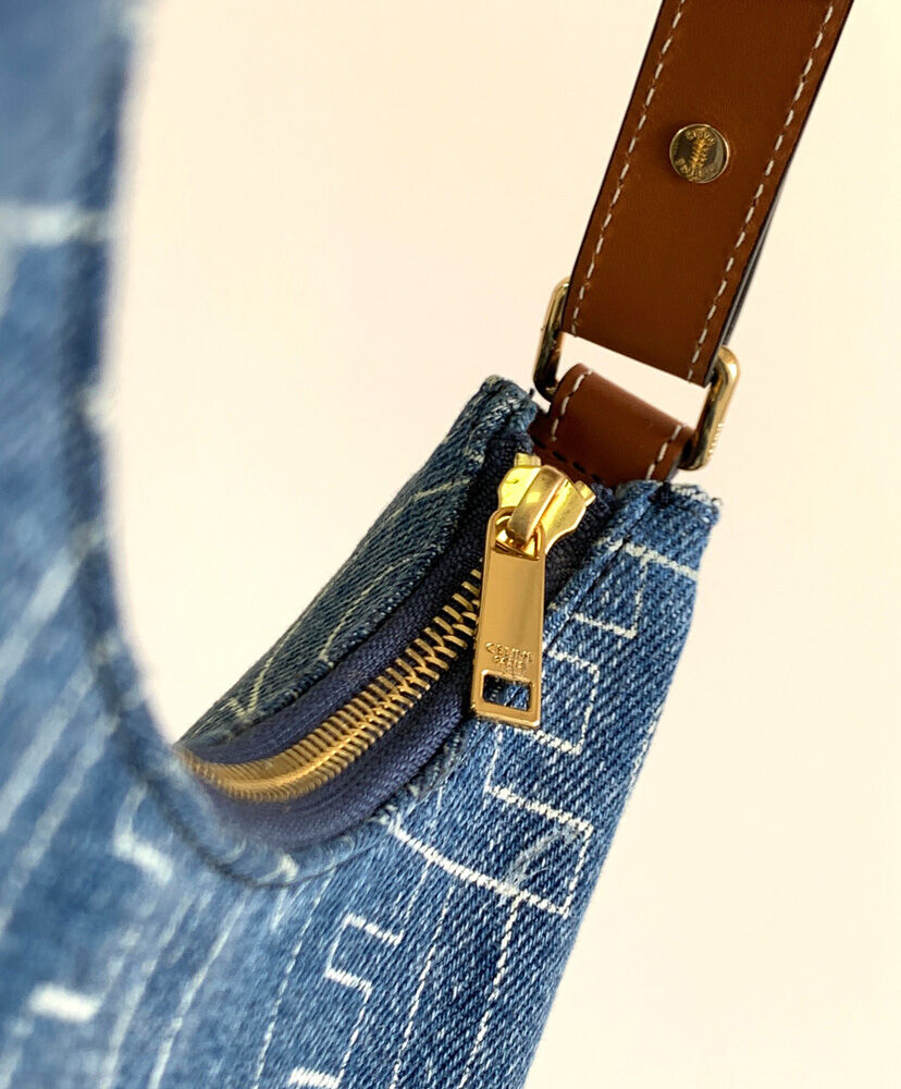 Celine Ava Bag In Denim With Celine All-Over Print Blue1:1High-quality replica