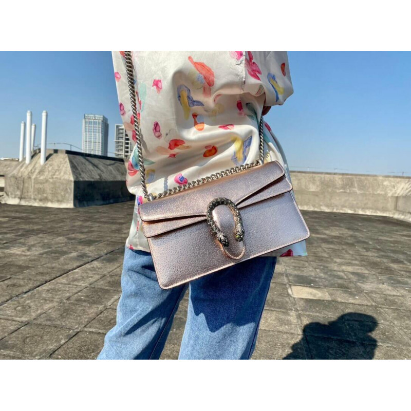 Replica Gucci Dionysus Small Shoulder Bag In Rose Gold Lame Leather 4996231:1High-quality replica