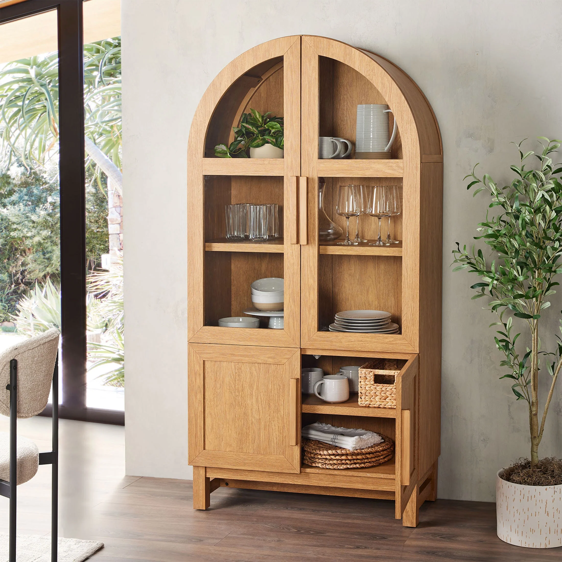 Better Homes & Gardens Juliet Kitchen Rounded Arch Cabinet, Rich Black - Image 18