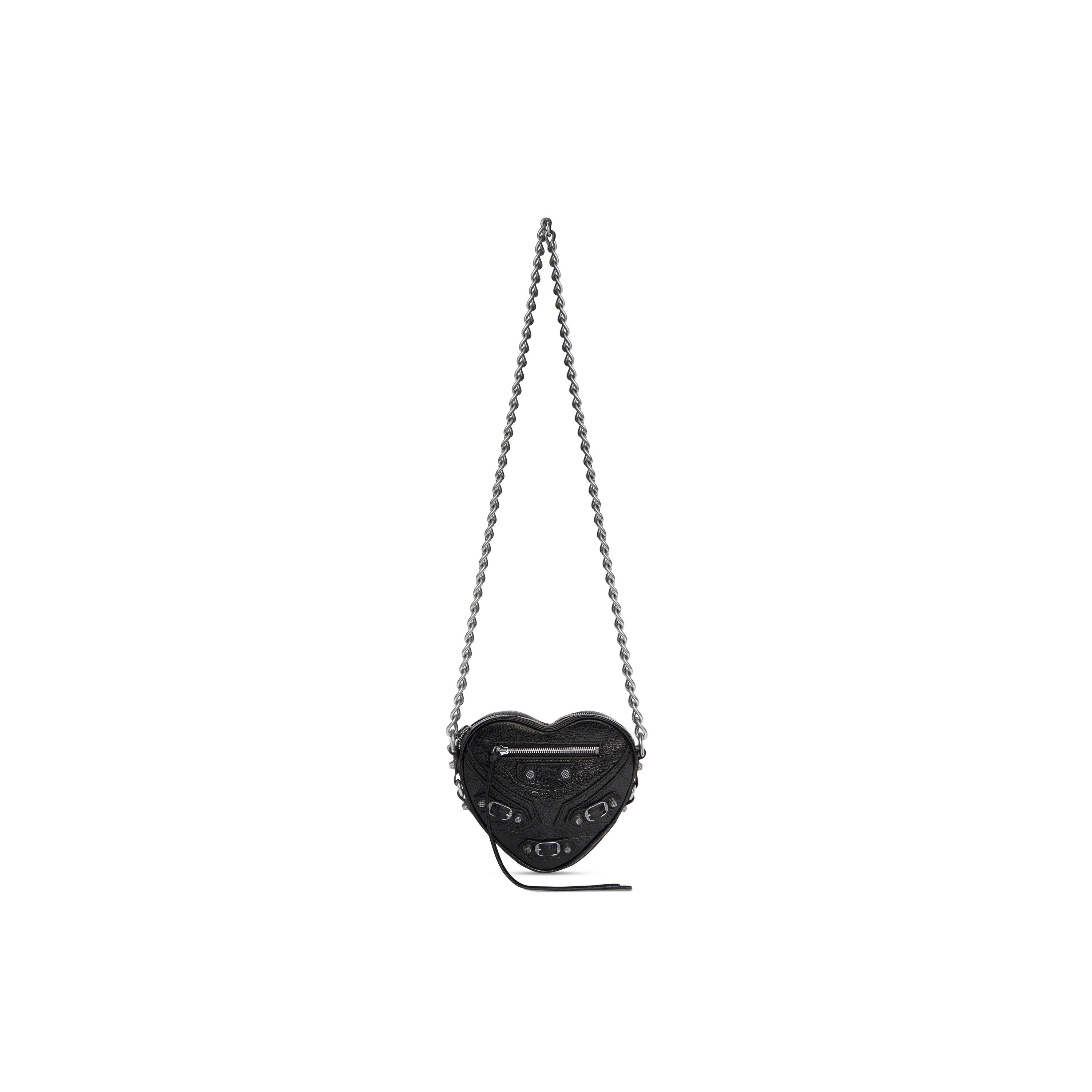 WOMEN'S LE CAGOLE HEART MINI BAG IN BLACK - Replicaclubs