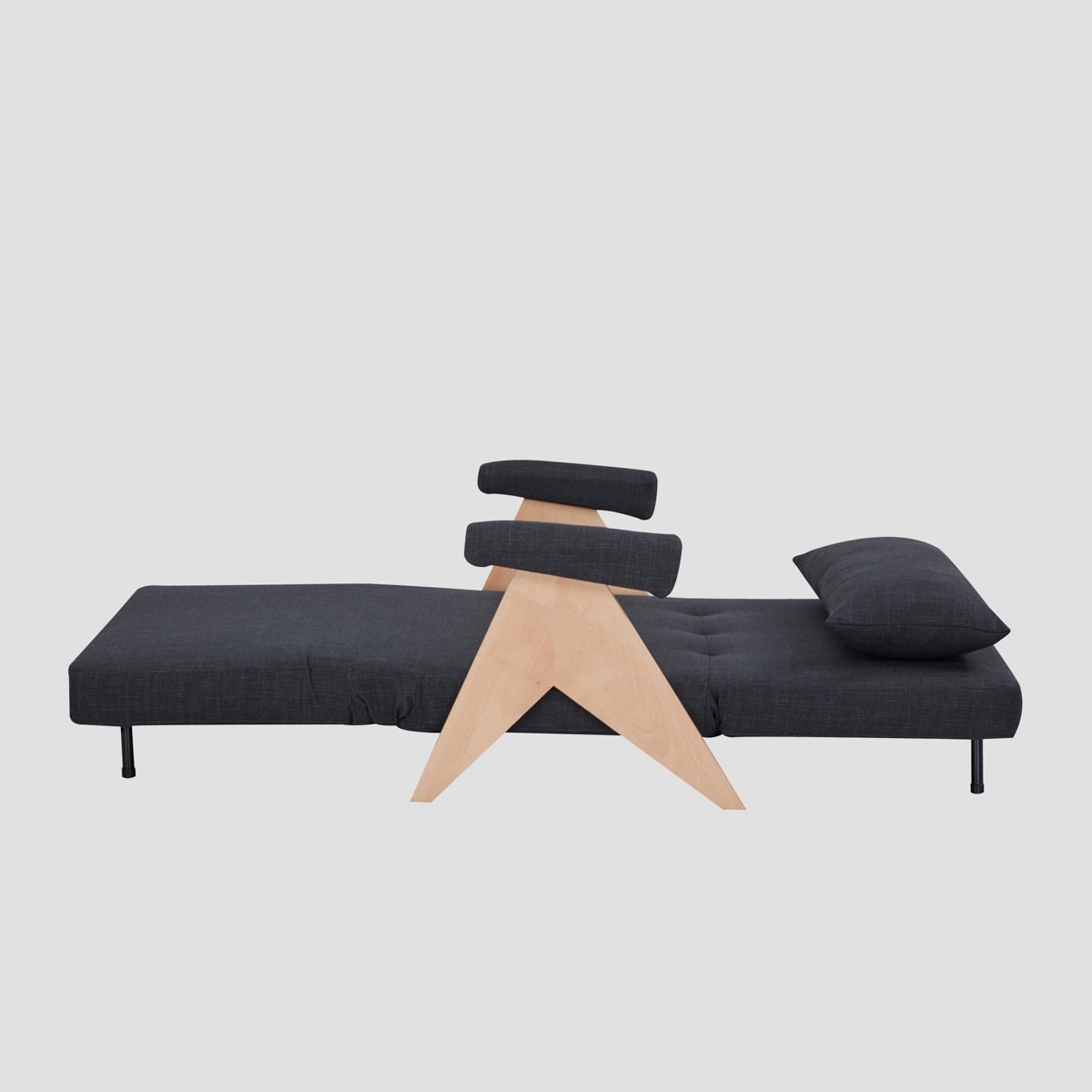 Sofa CALORE 1-osobowa, z funkcją spania ciemnoszara 117x90x82 cm