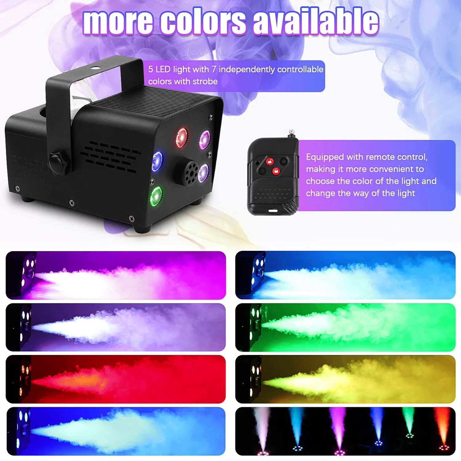 Wondnuga Halloween Fog Machine Smoke Machine 550W 3-in-one RGB Light Beads Smoke Machine Remote Control for Halloween Party Wedding - Image 2 Wondnuga Halloween Fog Machine Smoke Machine 550W 3-in-one RGB Light Beads Smoke Machine Remote Control for Halloween Party Wedding - Image 2