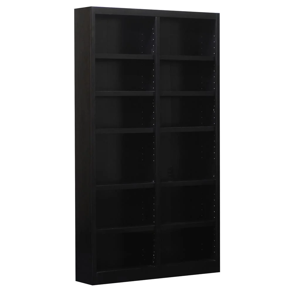 Concepts in Wood 12 Shelf Double Wide Wood Bookcase, 84 inch Tall - Oak Finish - Image 10