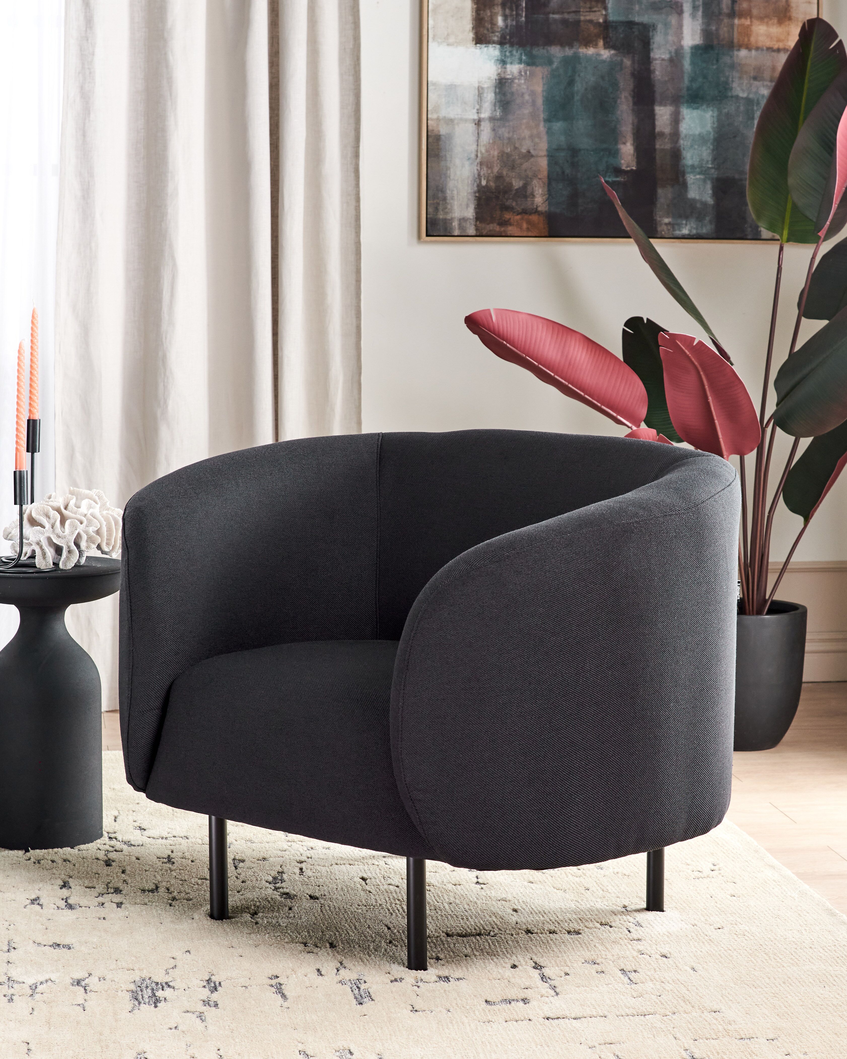 Armchair LOEN Fabric Black