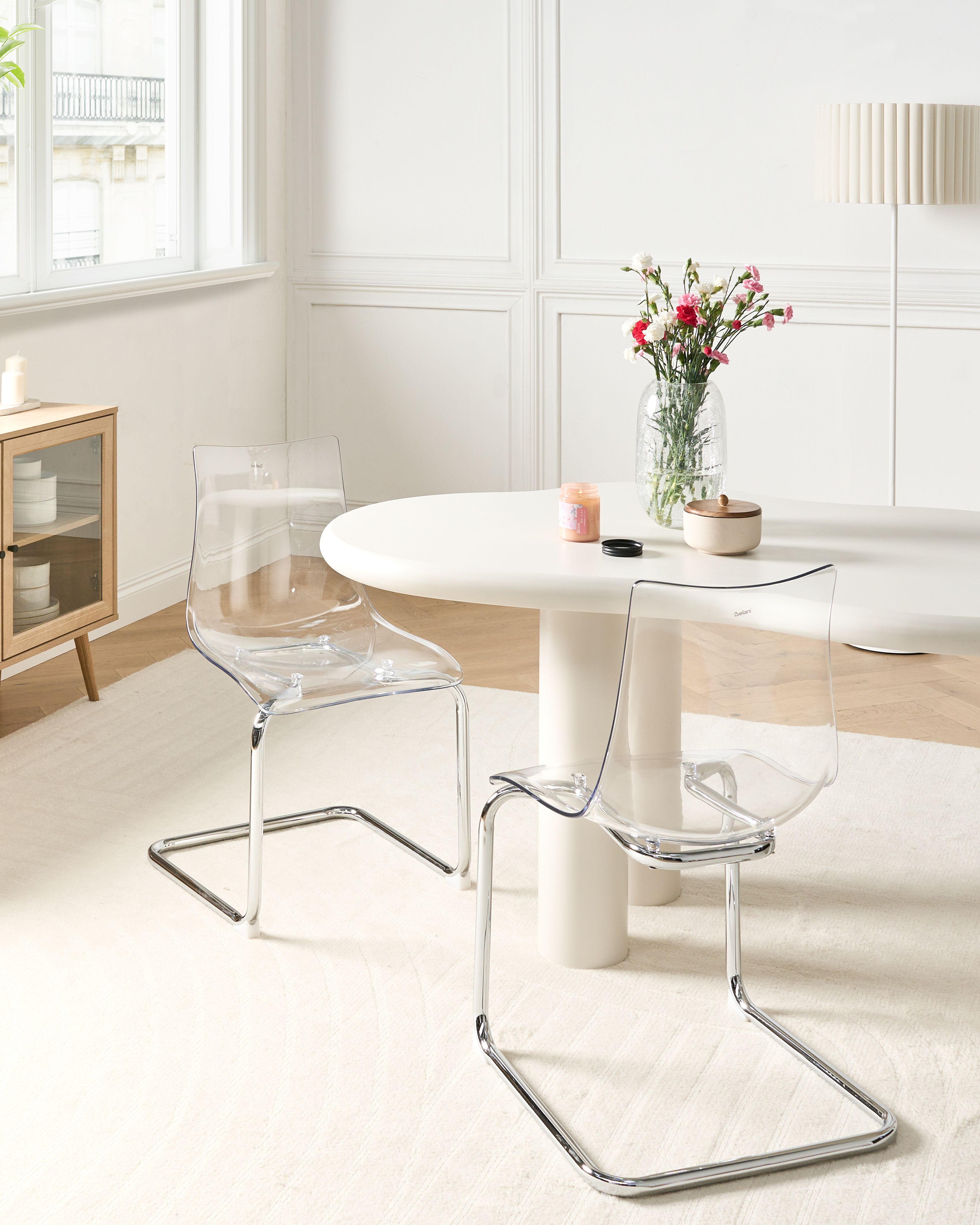Set of 2 Dining Chairs MARSHALL Transparent