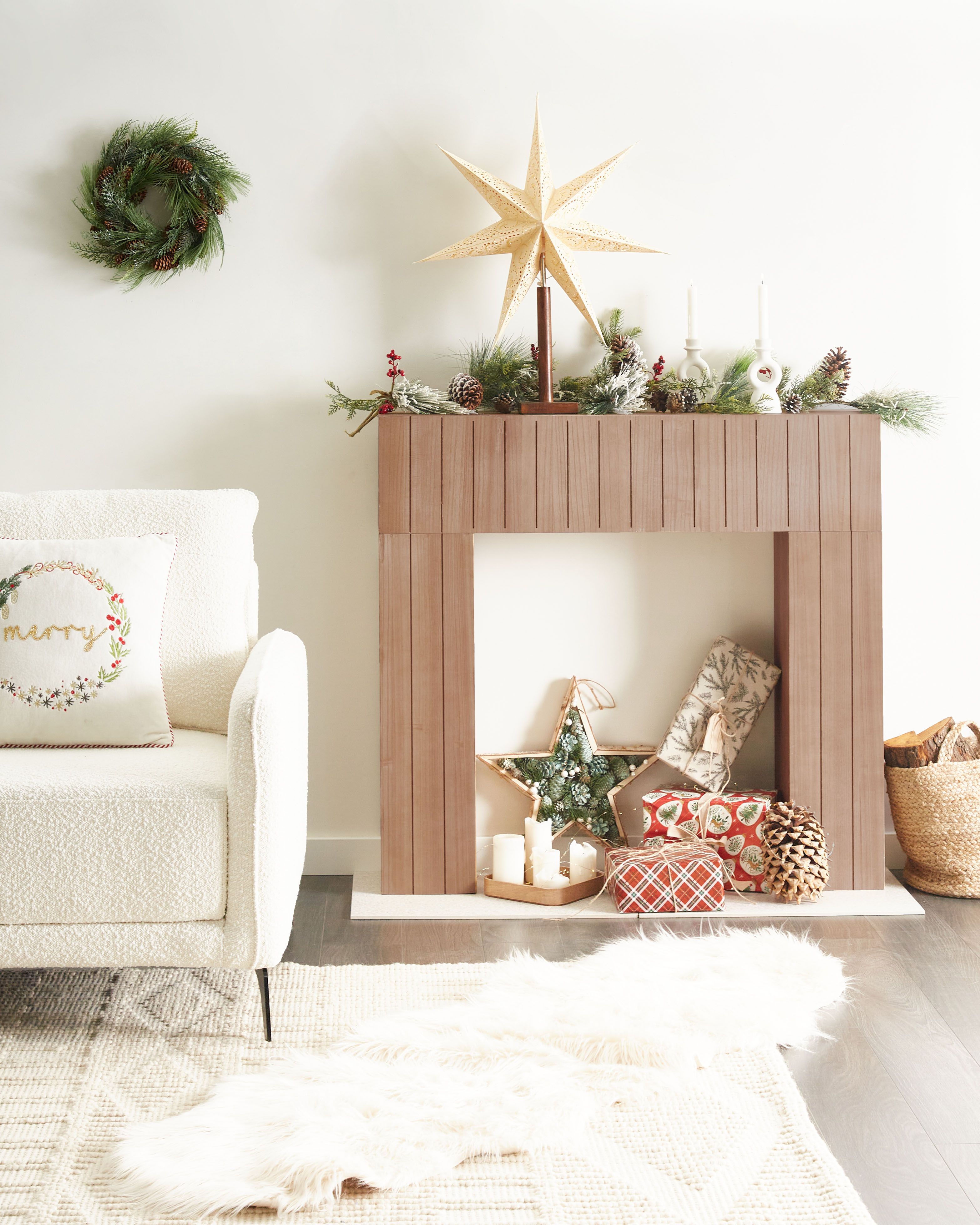 Fireplace Mantel BUNBURY Light Brown