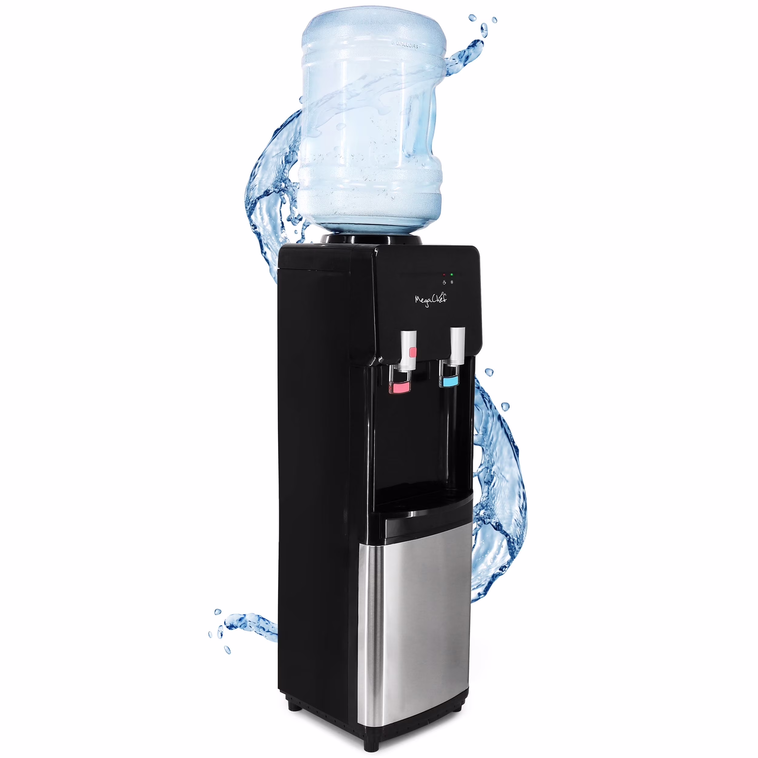 MegaChef Stainless Steel Bottom Load Hot and Cold Water Dispenser 5 Gallon Water Cooler - Image 5