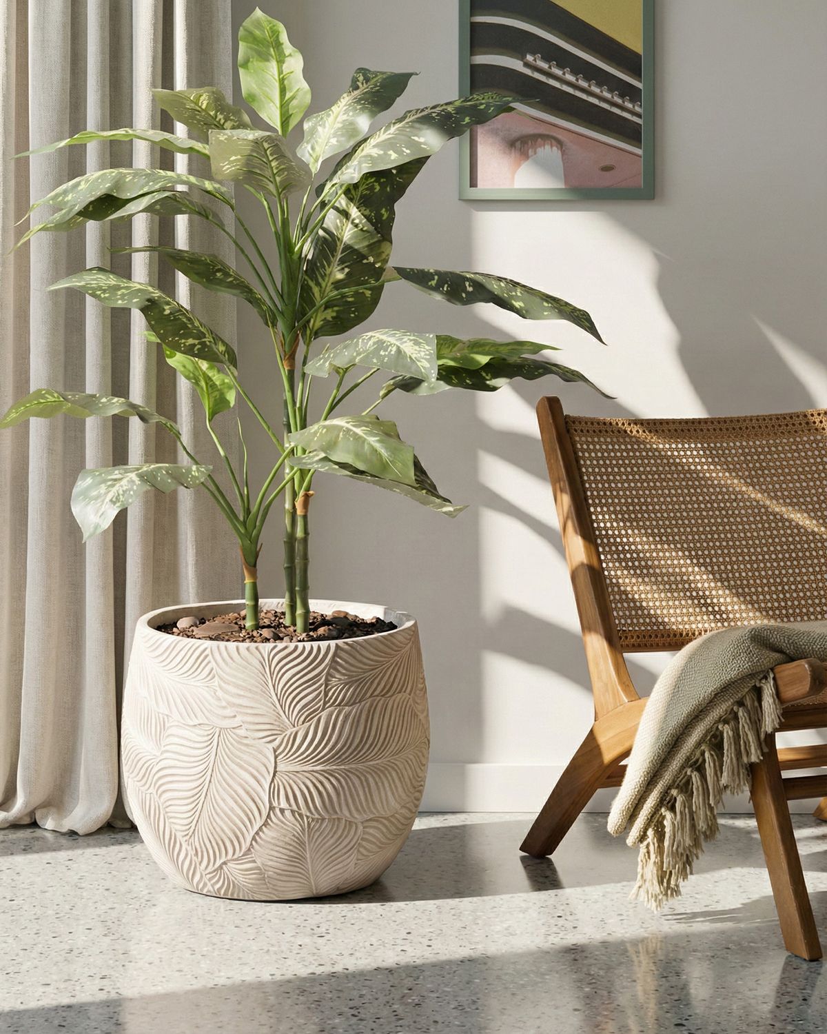Plant Pot BAIYUN 47 cm Light Beige