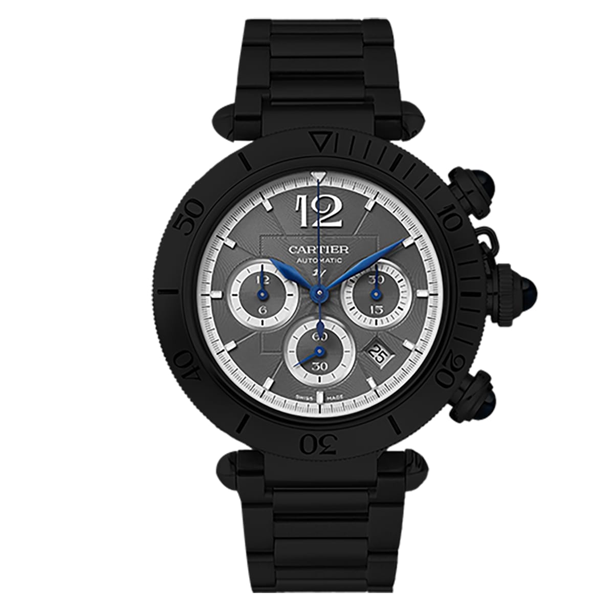 Fake Cartier Replica Watch Pasha Limited Edition Black DLC-PVD(1:1 replica) - Top club