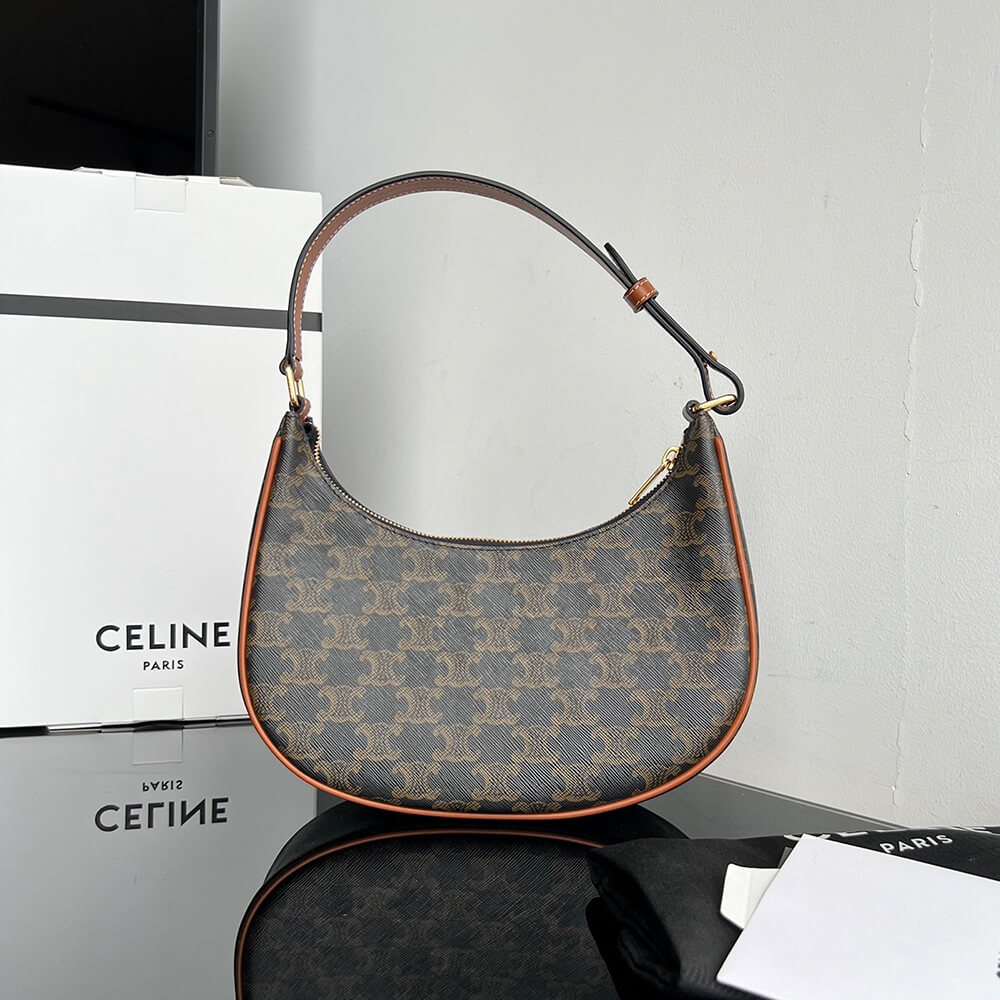 CELINE Ava Bag IN Triomphe Canvas and calfskin(HIGH-END GRADE)1:1High-quality replica