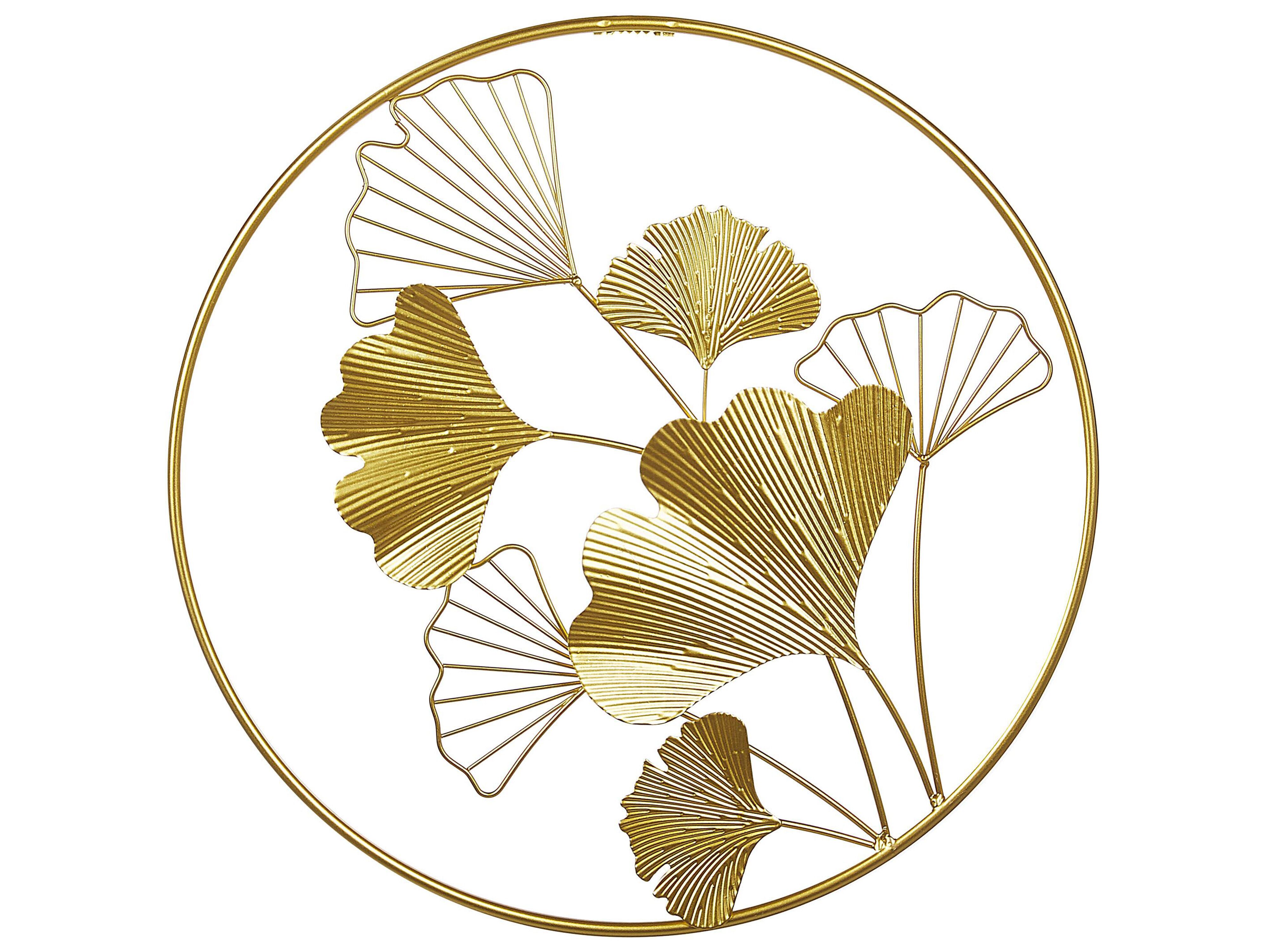 Wall Decor Flower BISMUTH Metal 45 cm Gold