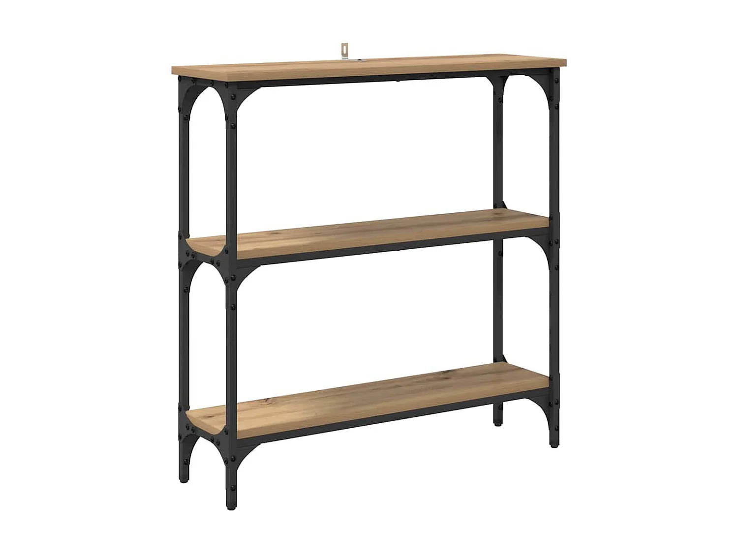 Table console avec étagère chêne artisanal 75 x 22.5 x 75 cm