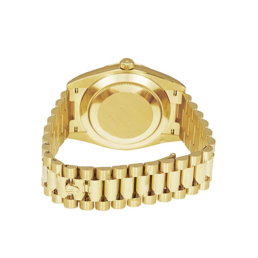 Rolex Day-Date 228398TBR Yellow Gold   Diamonds Black Dial Replica - Elite Watch Atelier