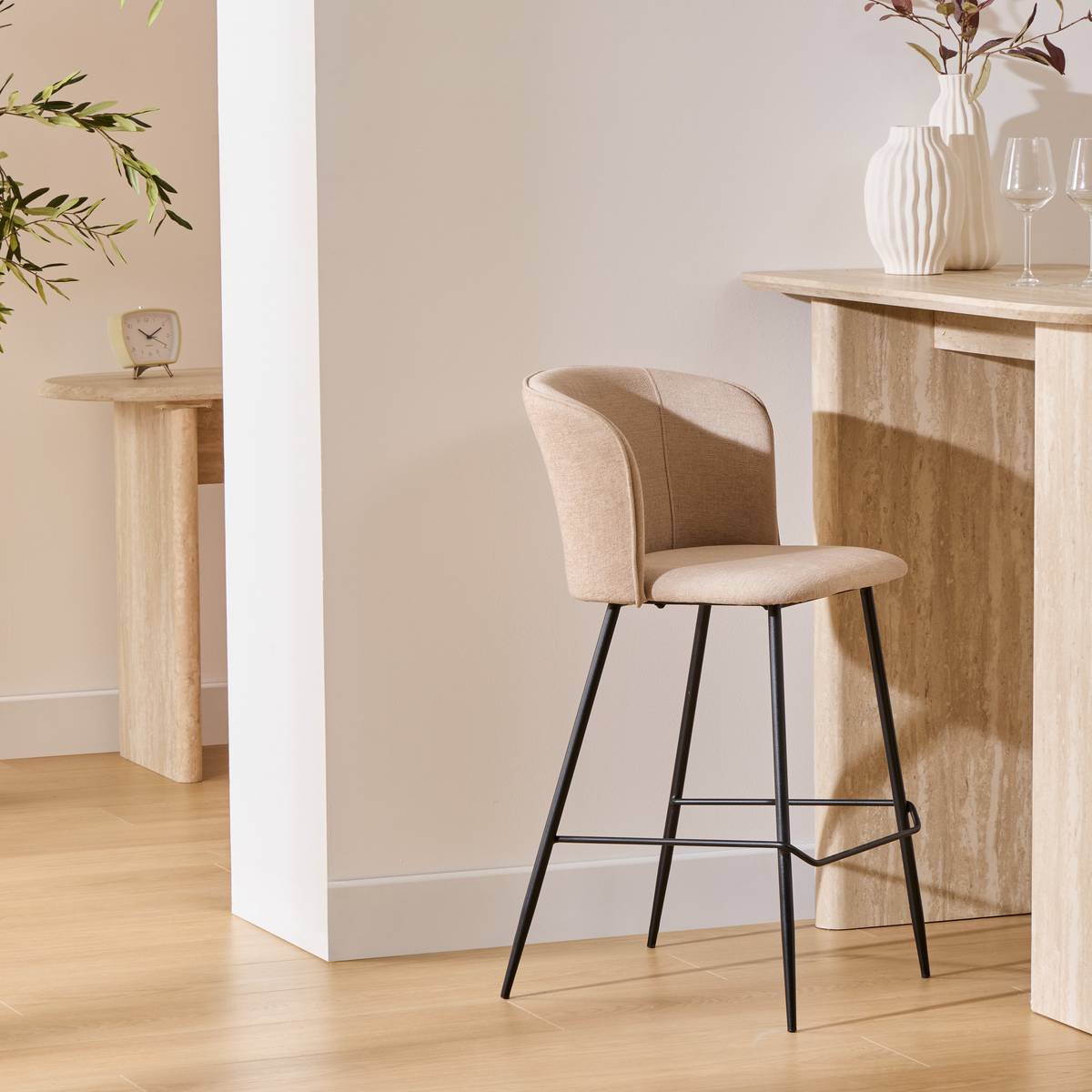 Bar stool "Jasny" Beige, 52.5x48 cm