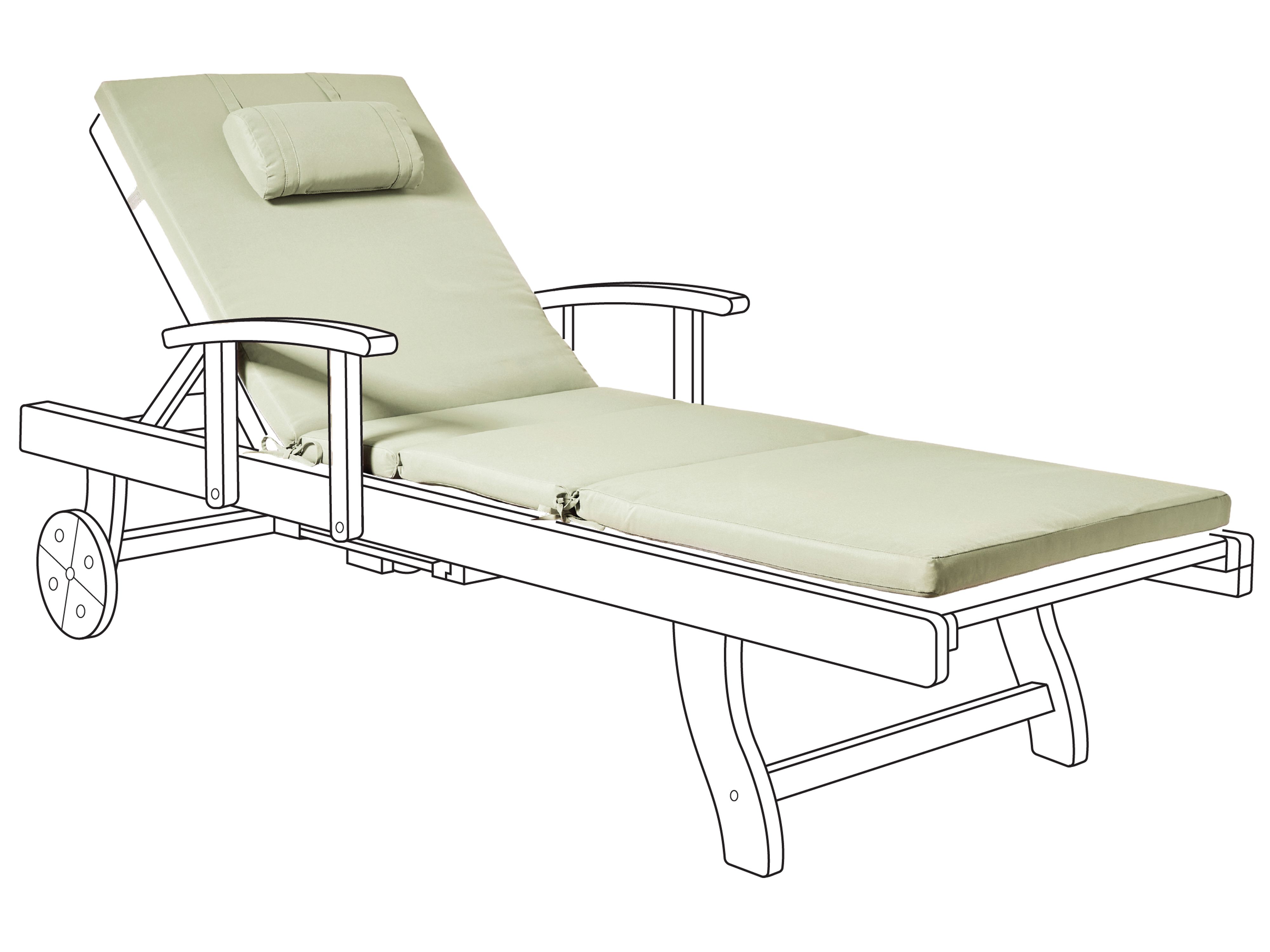 Sun Lounger Pad Cushion TOSCANA/JAVA/AMANTEA PREMIUM 189 x 58 cm Green