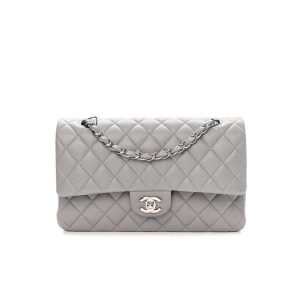 Chanel Classic Medium Blue Lambskin Rainbow Hardware – CB0311:1High-quality replica