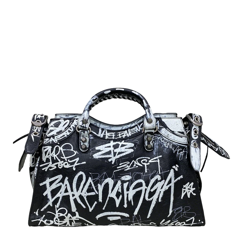 Balenciaga Graffiti - Printed Leather Handbag for Urban Fashion Enthusiasts Style No.385 - Replicaclubs
