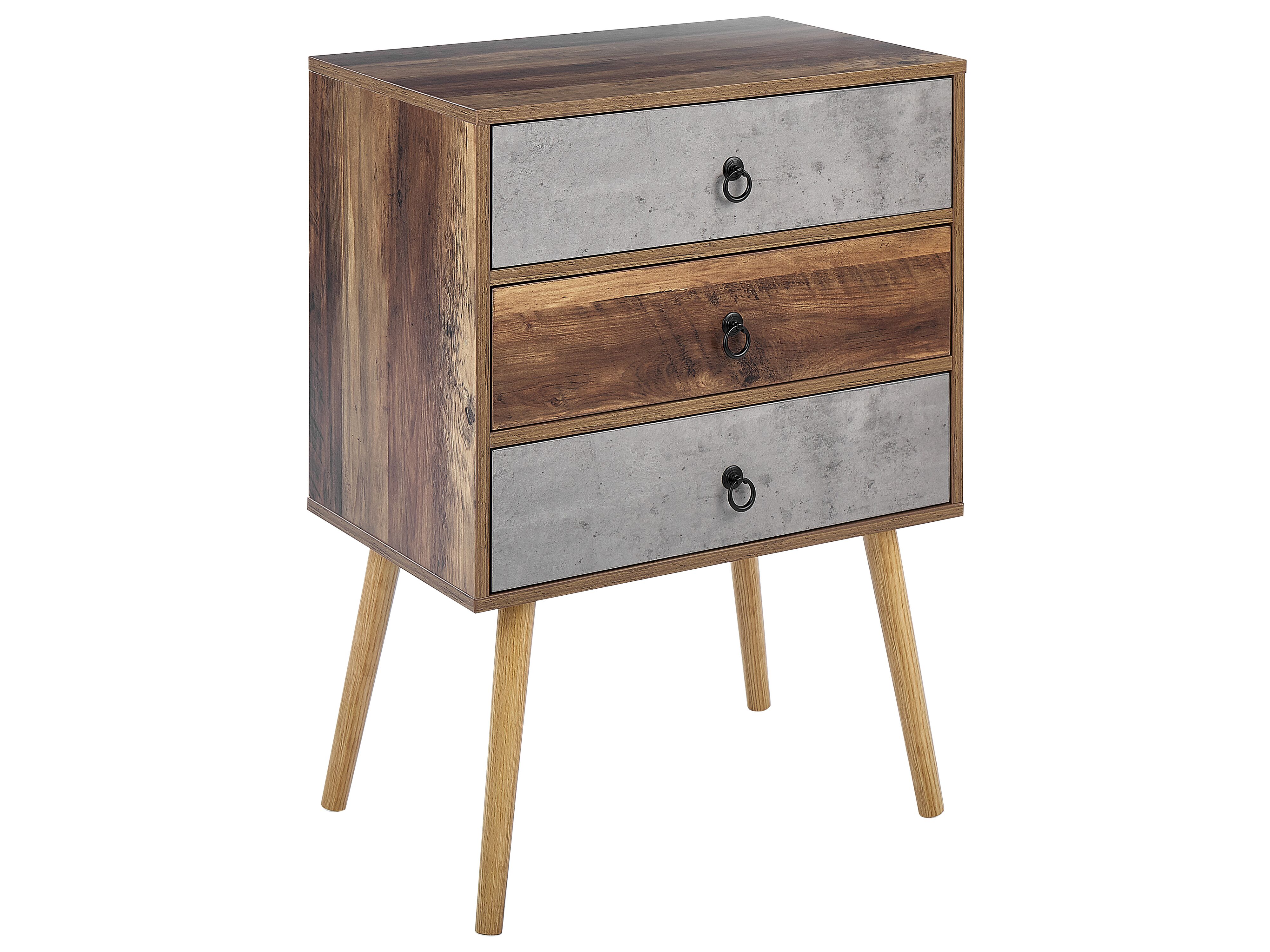 3 Drawer Chest BATLEY Grey Concrete Effect