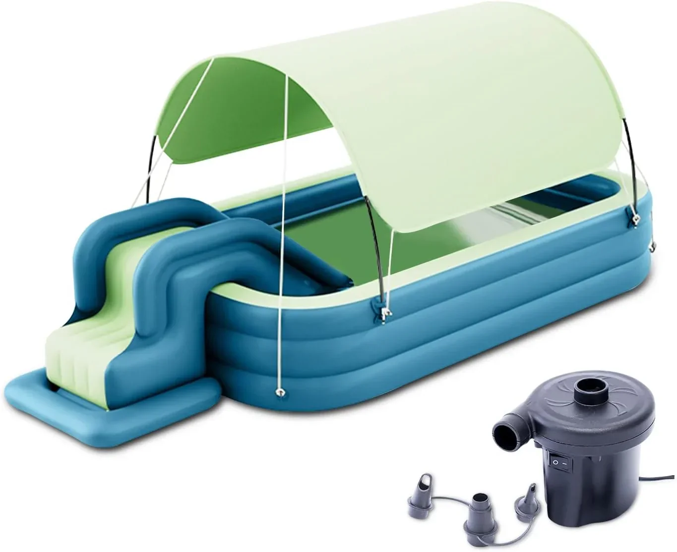 Ergocar Inflatable Swimming Pool With Water Slide And Awning - 2.1 Meters, Three Layers - Image 3 Ergocar Inflatable Swimming Pool With Water Slide And Awning - 2.1 Meters, Three Layers - Image 3