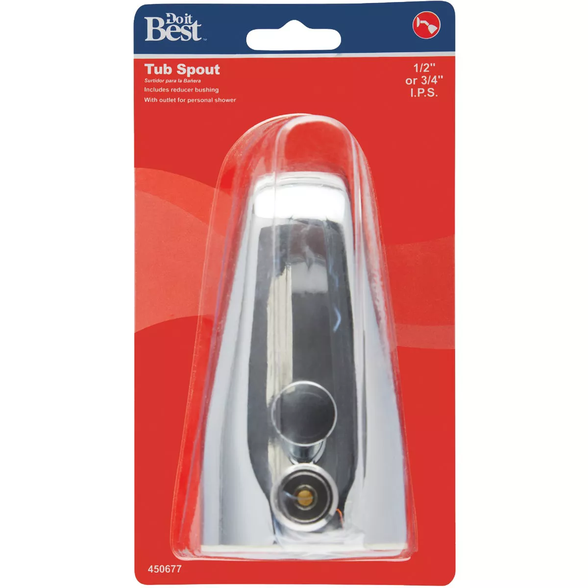 Do it 5-1/2 In. Top Mount Chrome Bathtub Spout with Diverter