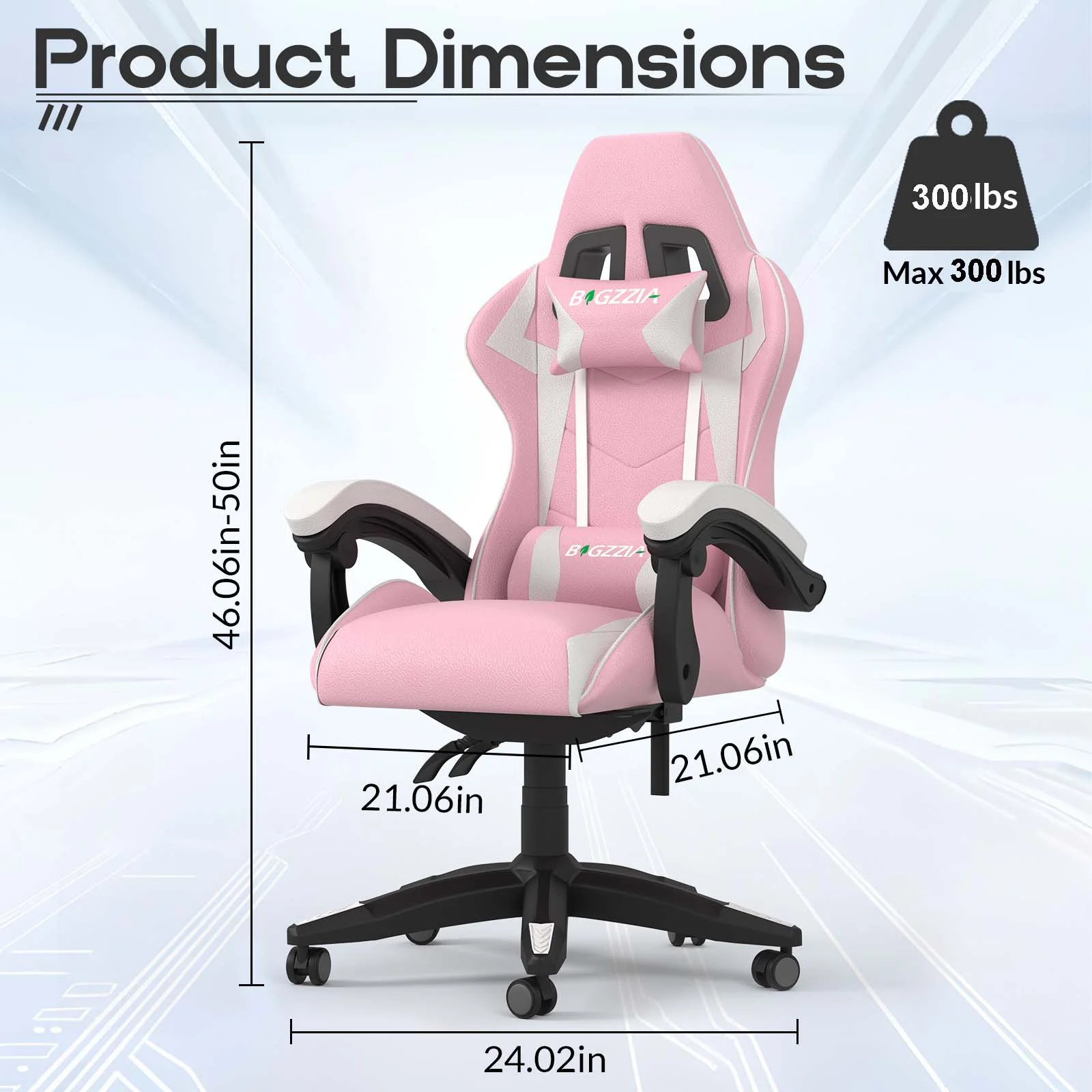 Bigzzia Gaming Chair with Footrest, Gaming Chair for Adult with Headrest and Lumbar Support,Red - Image 61