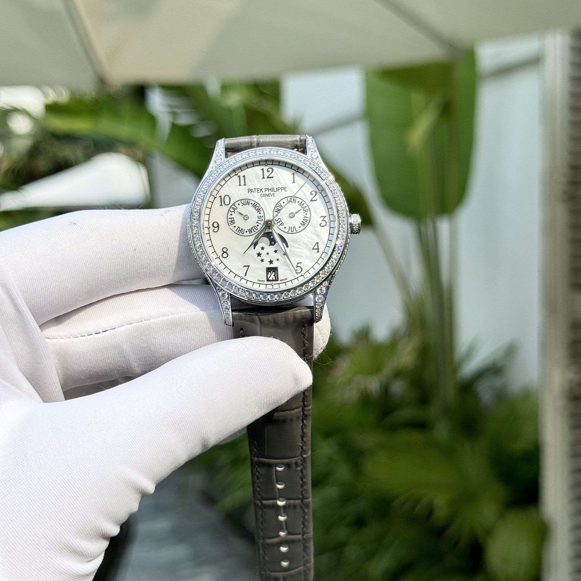 Patek Philippe Best Replica Watches Complications 4947G Gray Leather Strap 38mm - Elite Watch Atelier